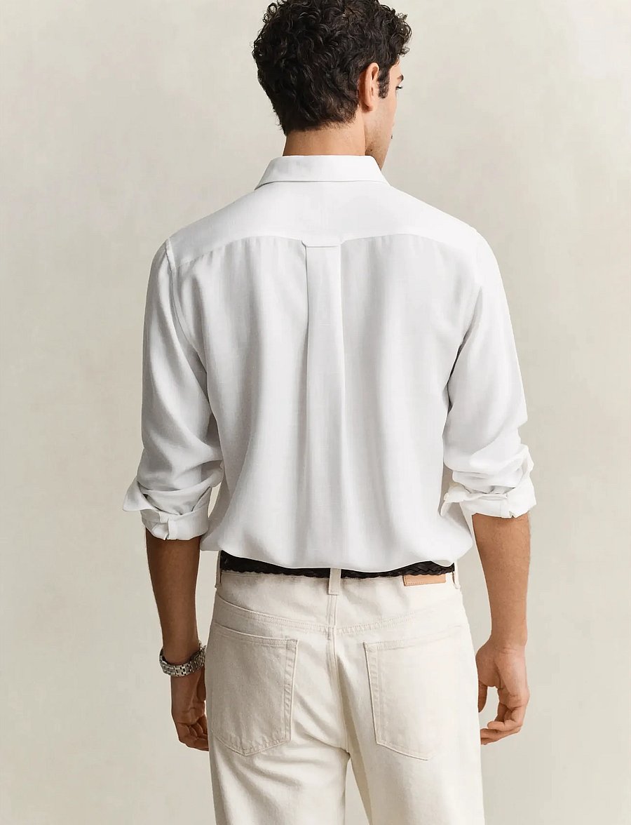 Gant - REG LYOCELL SHIRT - casual hemden - white - 3