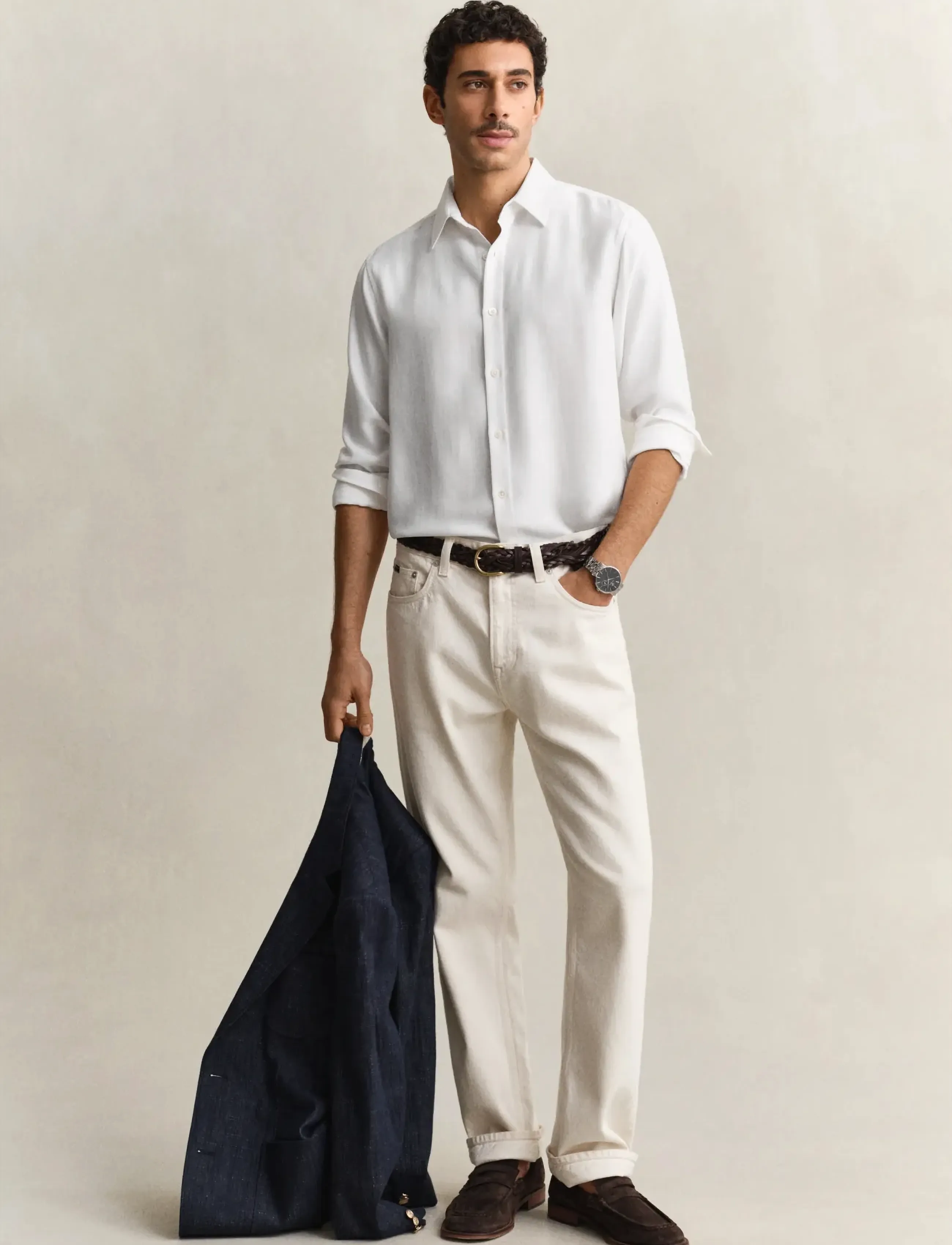 Gant - REG LYOCELL SHIRT - casual shirts - white - 5