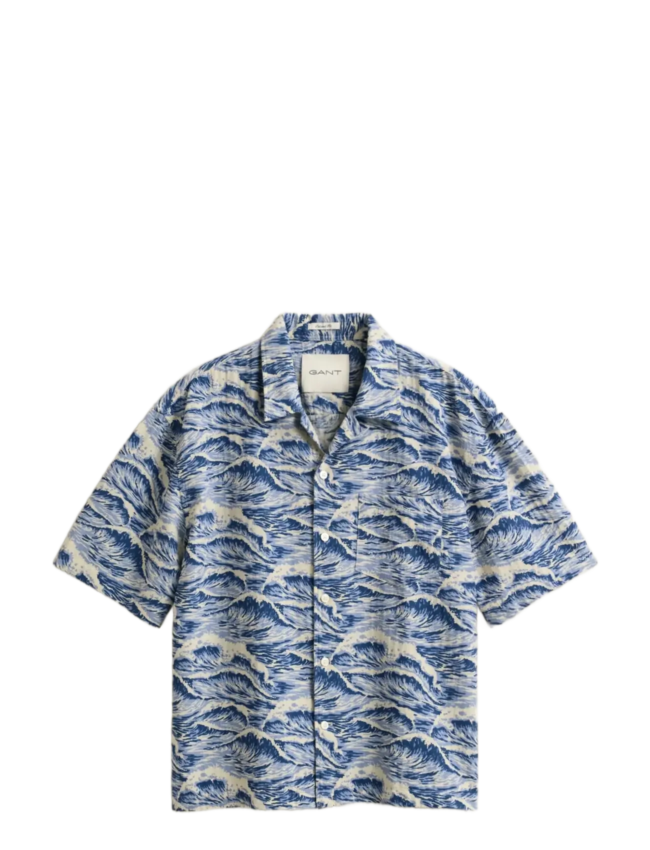 GANT Rel Aop Camp Collar Ss Shirt Blau - XL - Herren