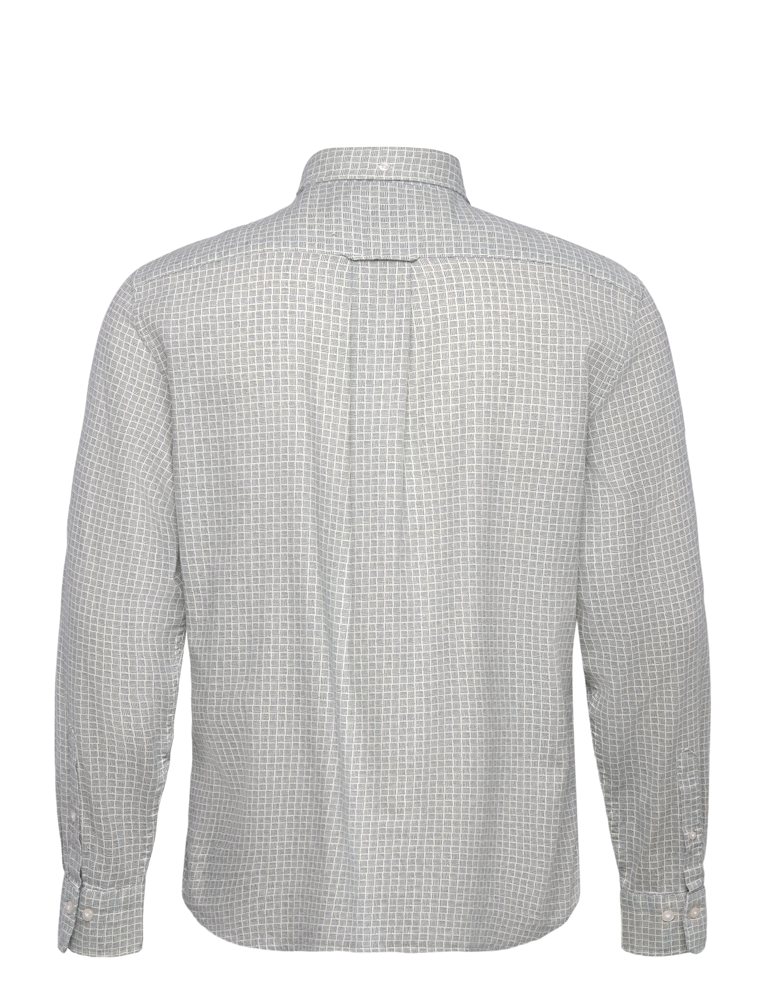 Gant - REG COTTON LINEN PRINT SHIRT - mønstrede skjorter - cream - 1