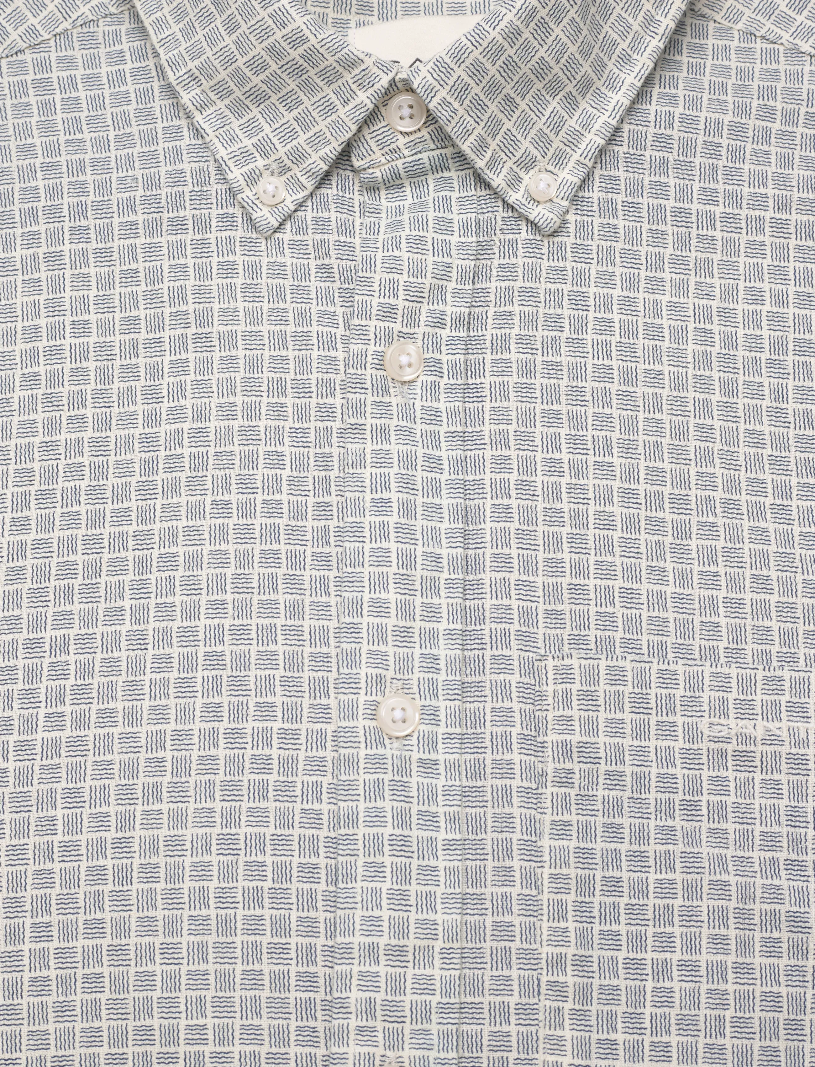 Gant - REG COTTON LINEN PRINT SHIRT - mønstrede skjorter - cream - 2