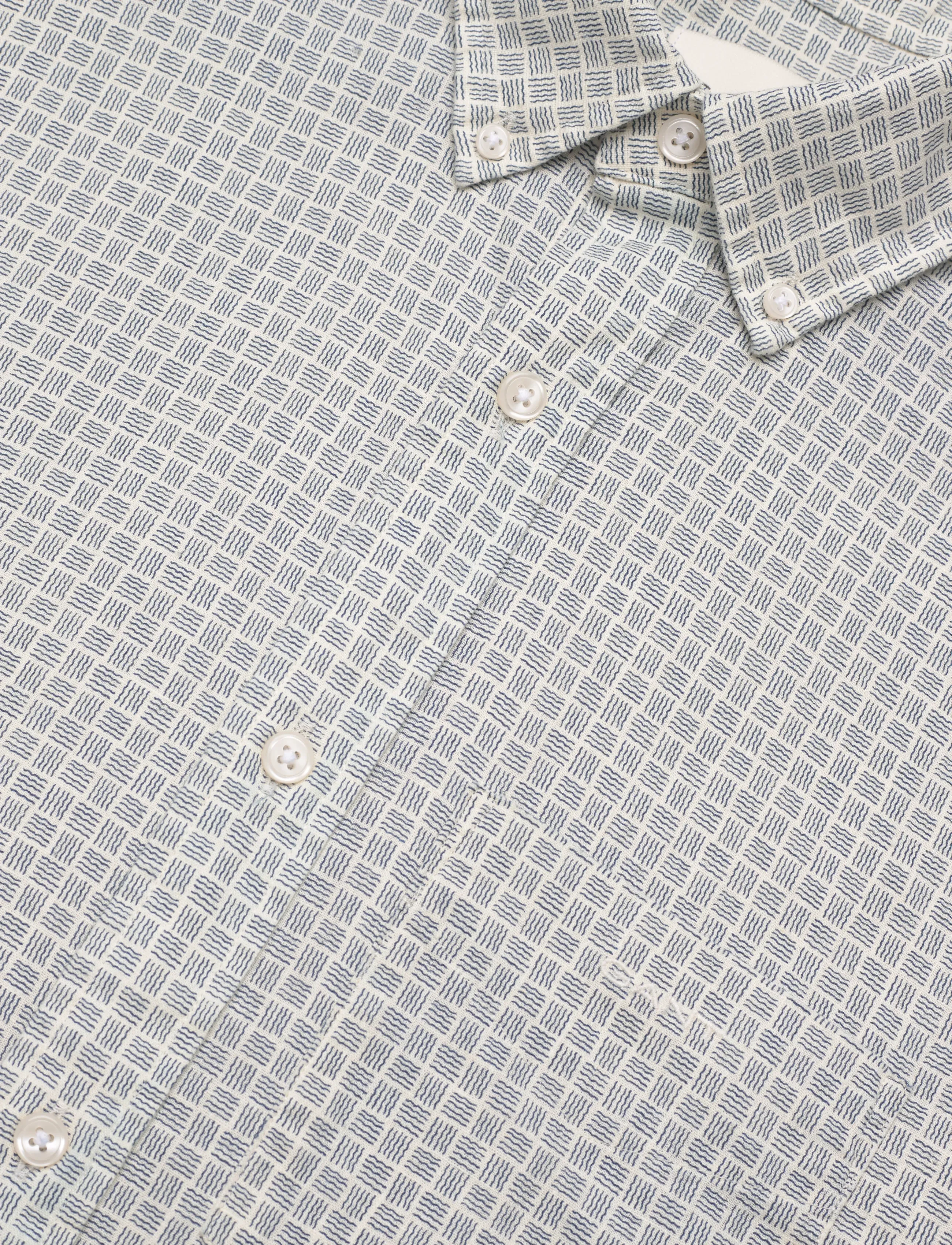 Gant - REG COTTON LINEN PRINT SHIRT - mønstrede skjorter - cream - 3