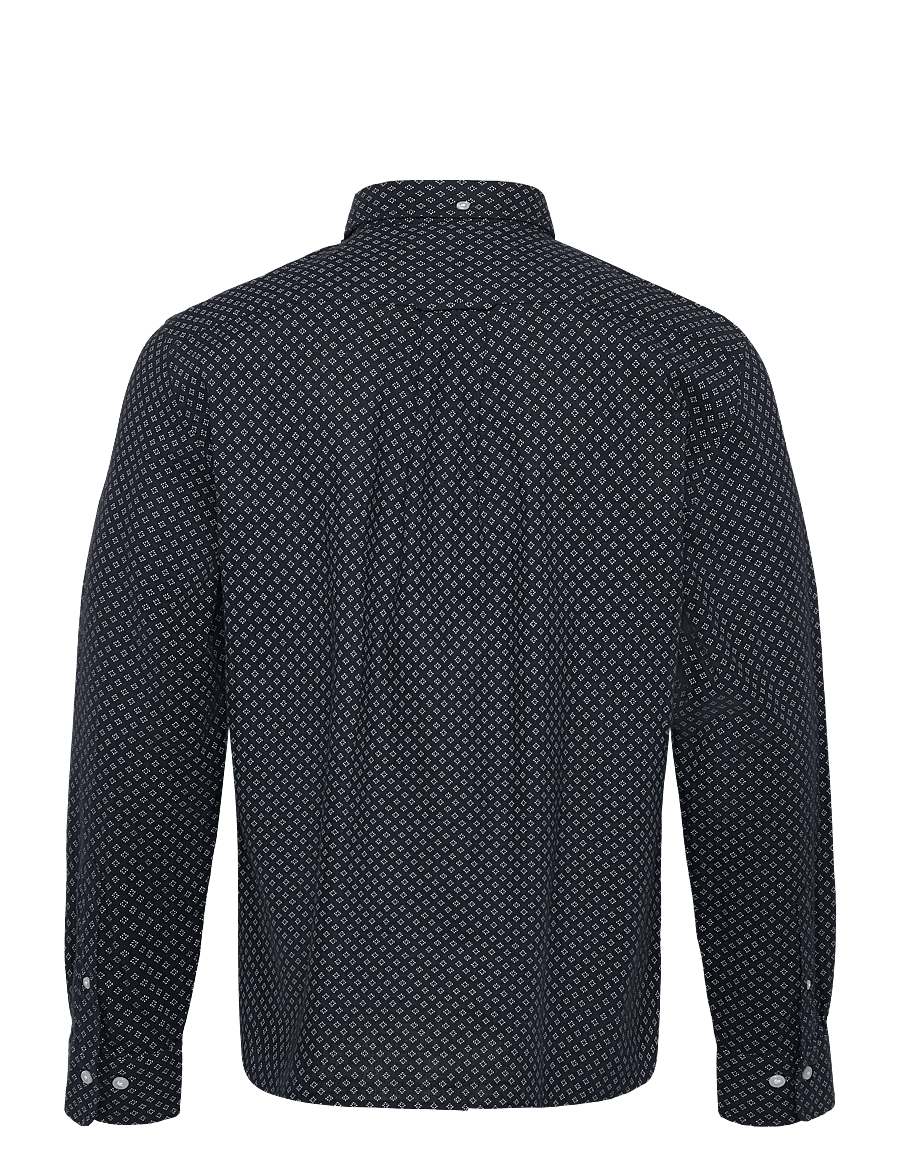 Gant - REG COTTON LINEN PRINT SHIRT - pattern shirts - faded denim - 1