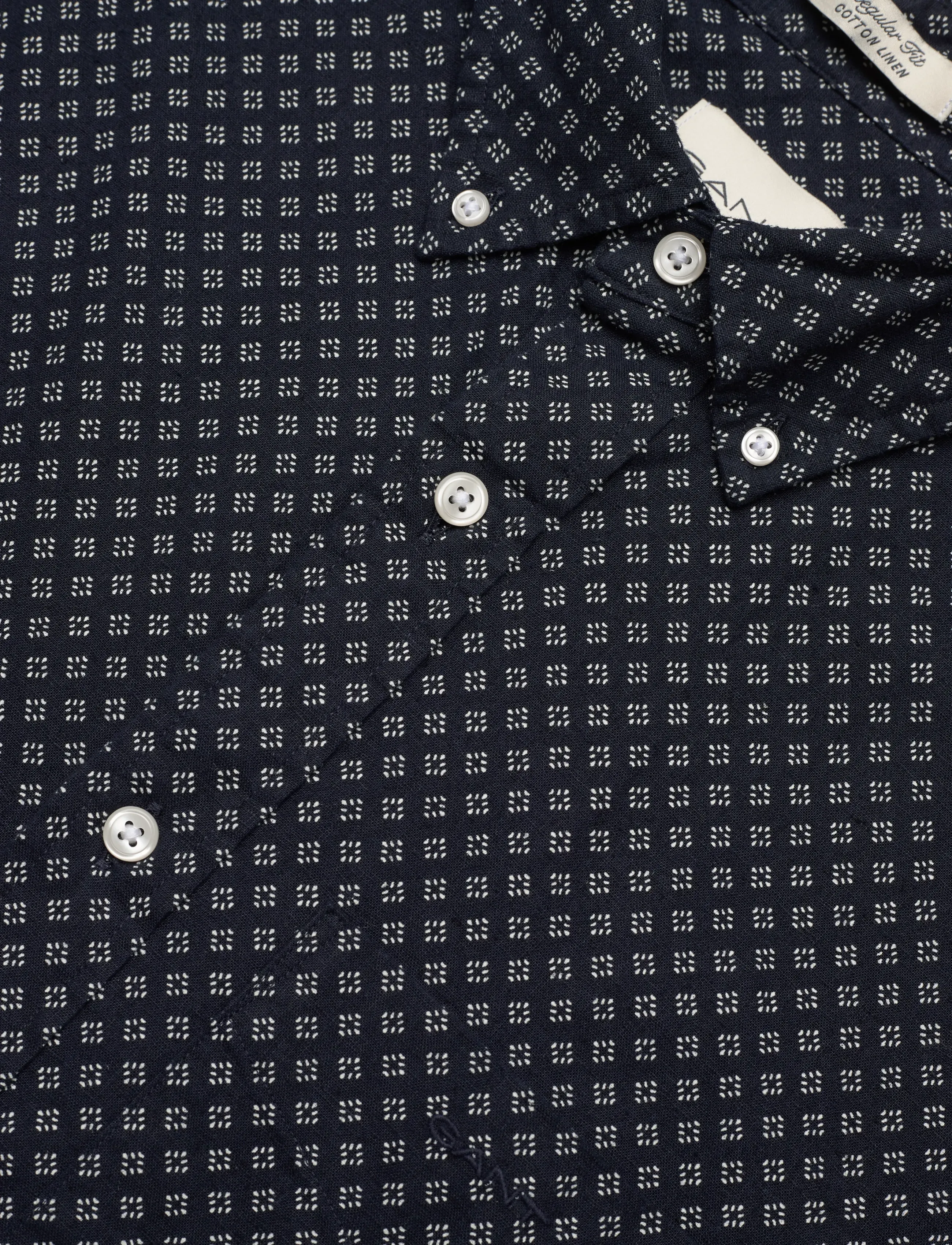 Gant - REG COTTON LINEN PRINT SHIRT - mønstrede skjorter - faded denim - 3