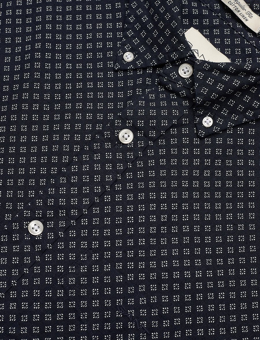 Gant - REG COTTON LINEN PRINT SHIRT - pattern shirts - faded denim - 3