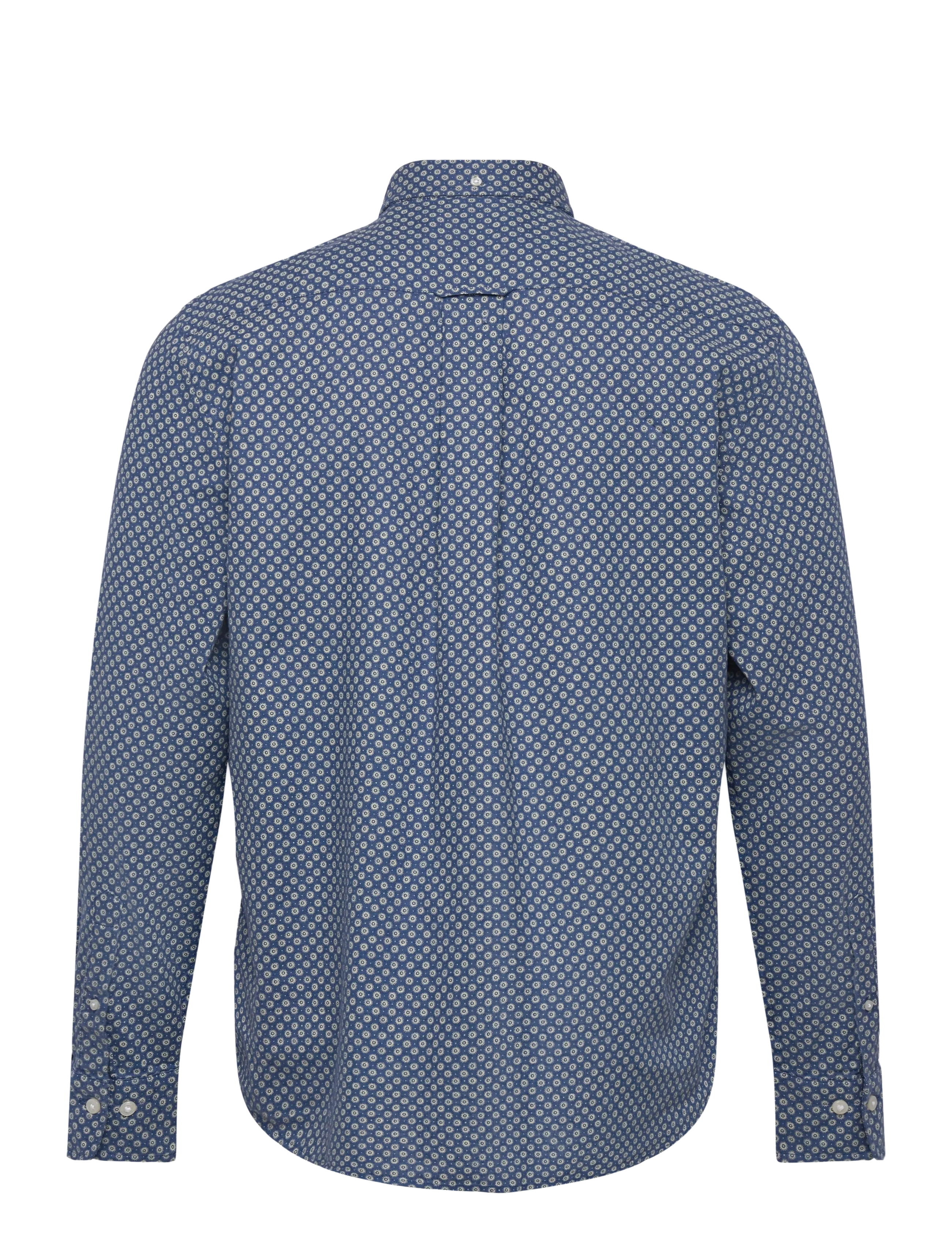 Gant - REG COTTON LINEN PRINT SHIRT - mønstrede skjorter - vintage blue - 2