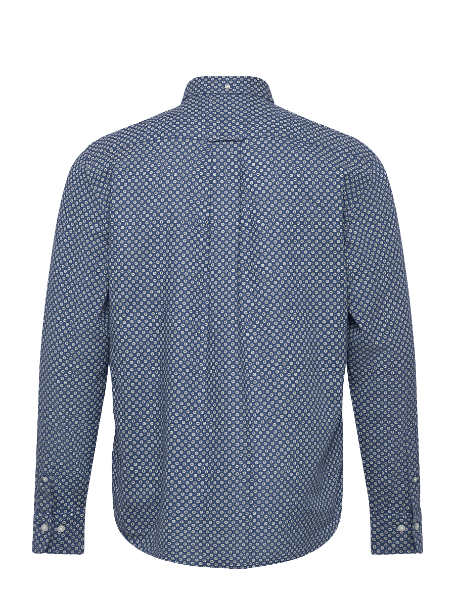 Gant - REG COTTON LINEN PRINT SHIRT - pattern shirts - vintage blue - 2