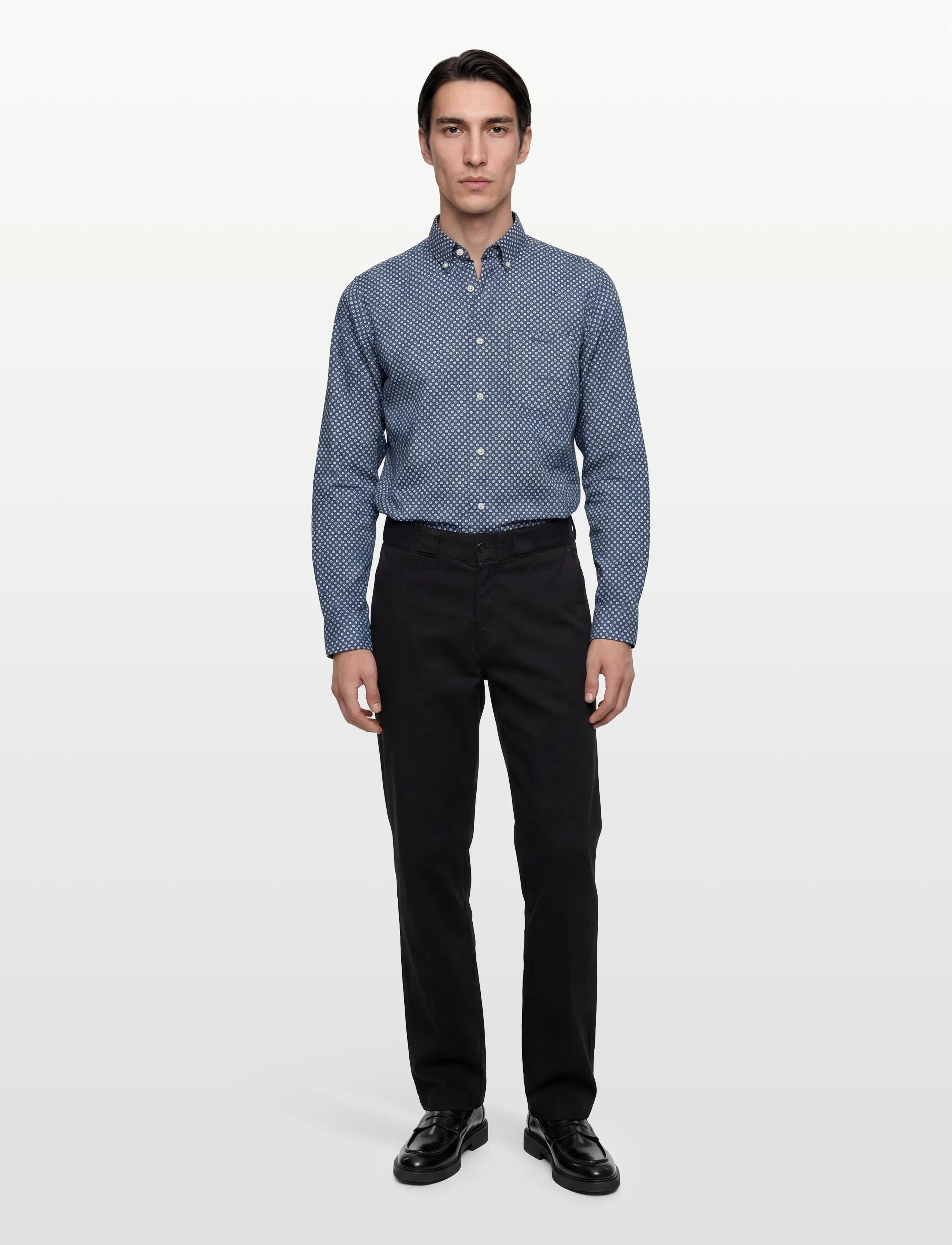 Gant Reg Cotton Linen Print Shirt, 3XL, Shirts, Blau - Männerswear