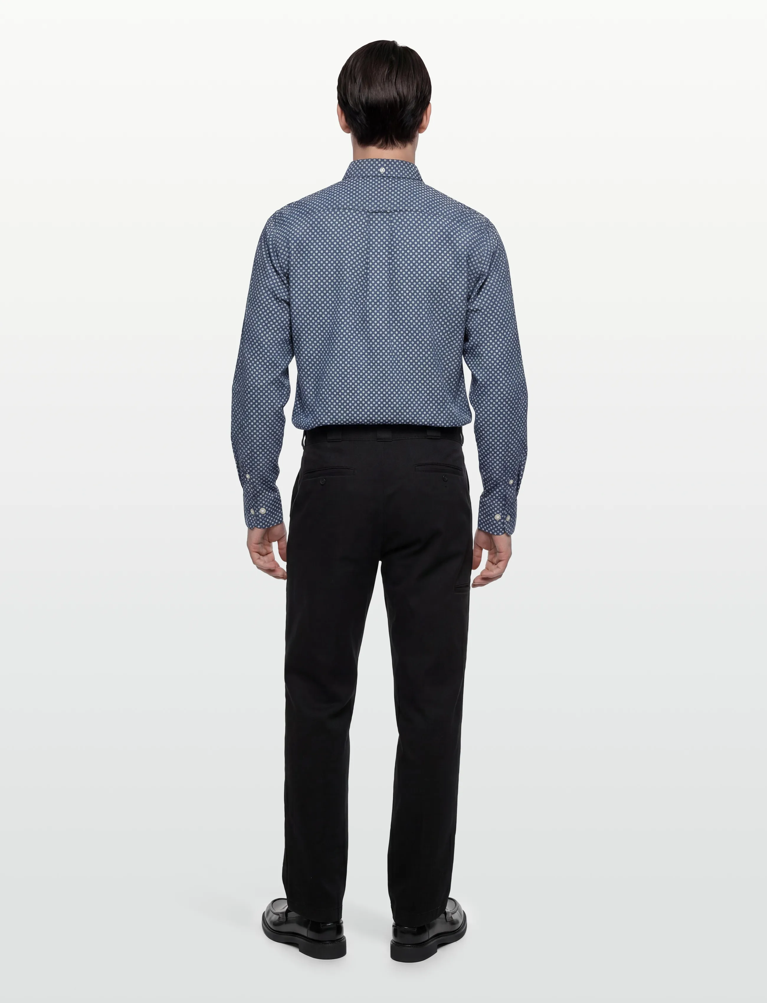 Gant - REG COTTON LINEN PRINT SHIRT - mønstrede skjorter - vintage blue - 4