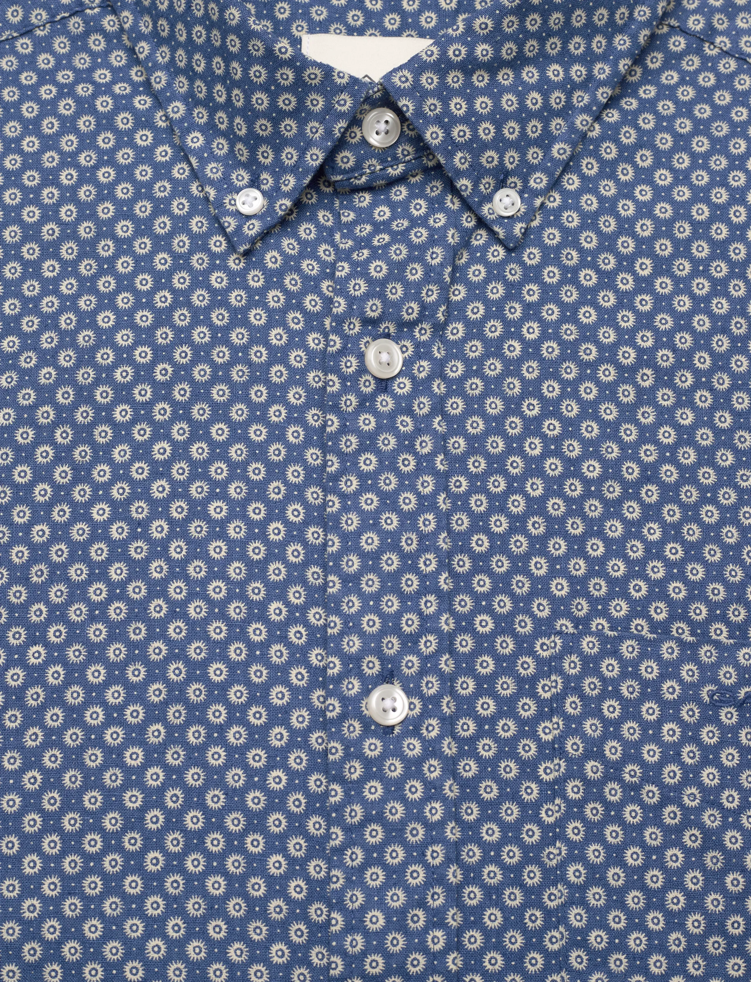 Gant - REG COTTON LINEN PRINT SHIRT - mønstrede skjorter - vintage blue - 5