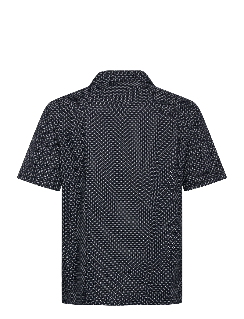 GANT - REG COTTON LINEN PRINT SS SHIRT - lühikeste varrukatega särgid - faded denim - 1