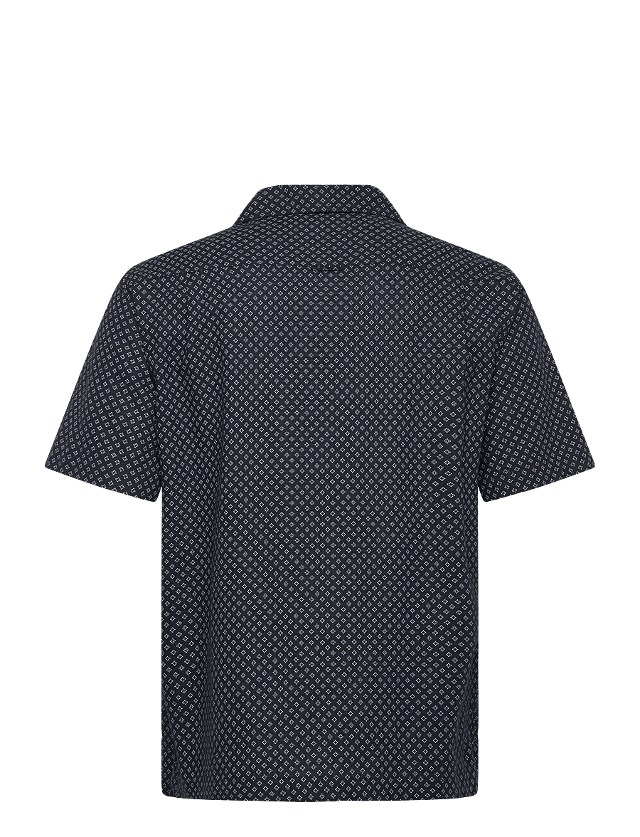 Gant - REG COTTON LINEN PRINT SS SHIRT - chemises à manches courtes - faded denim - 2