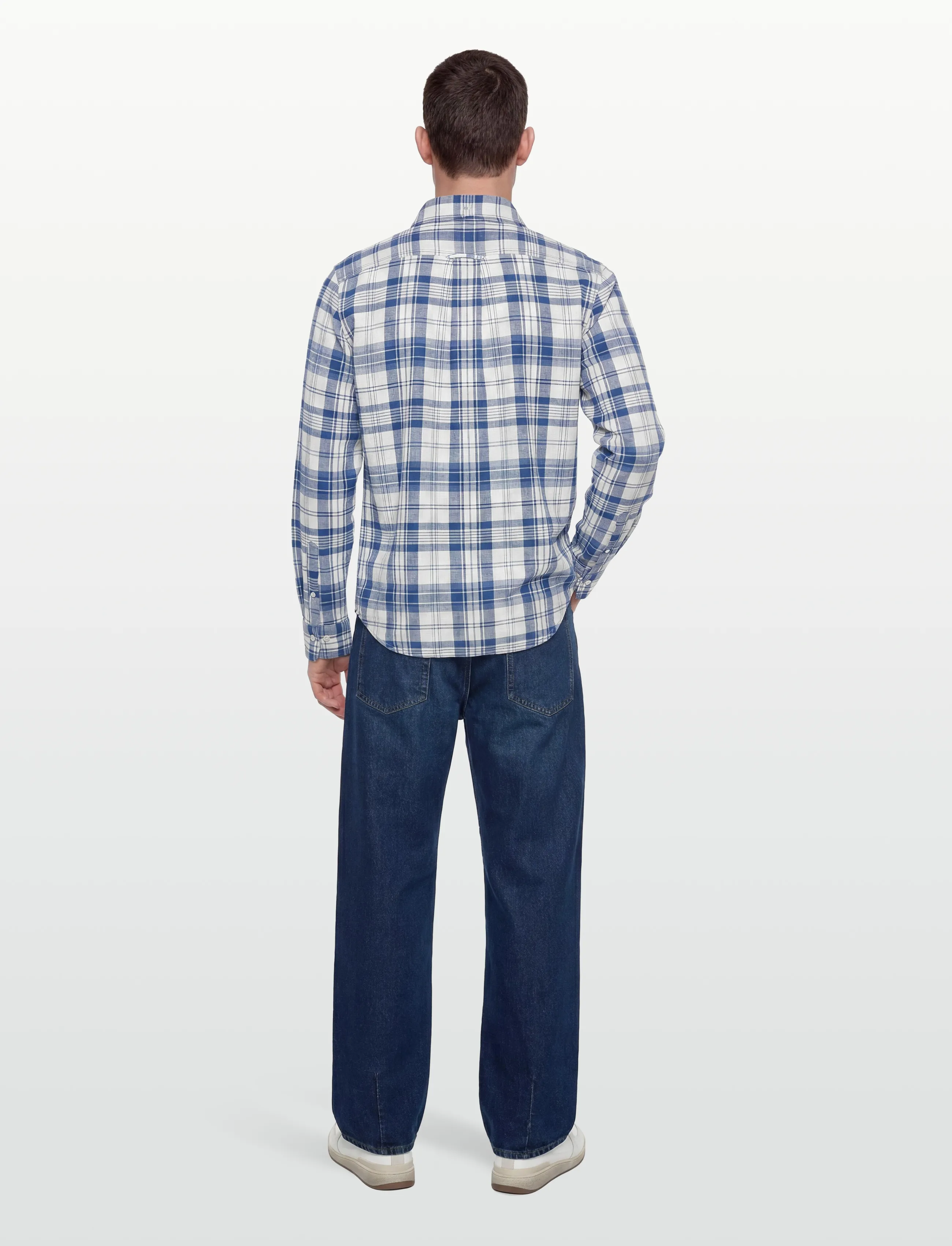 Gant - REG COTTON LINEN MADRAS CHECK - hørskjorter - vintage blue - 4