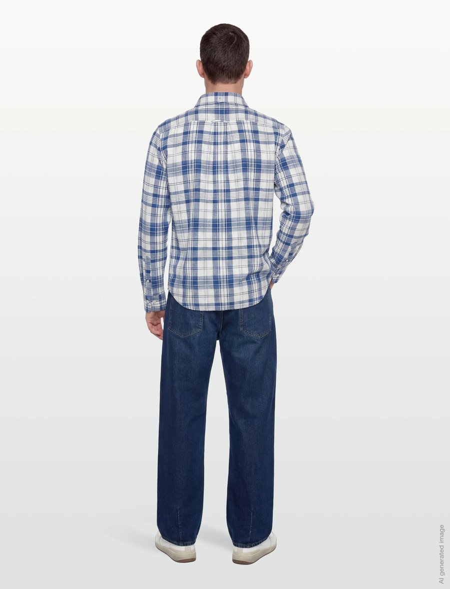 Gant - REG COTTON LINEN MADRAS CHECK - hørskjorter - vintage blue - 4