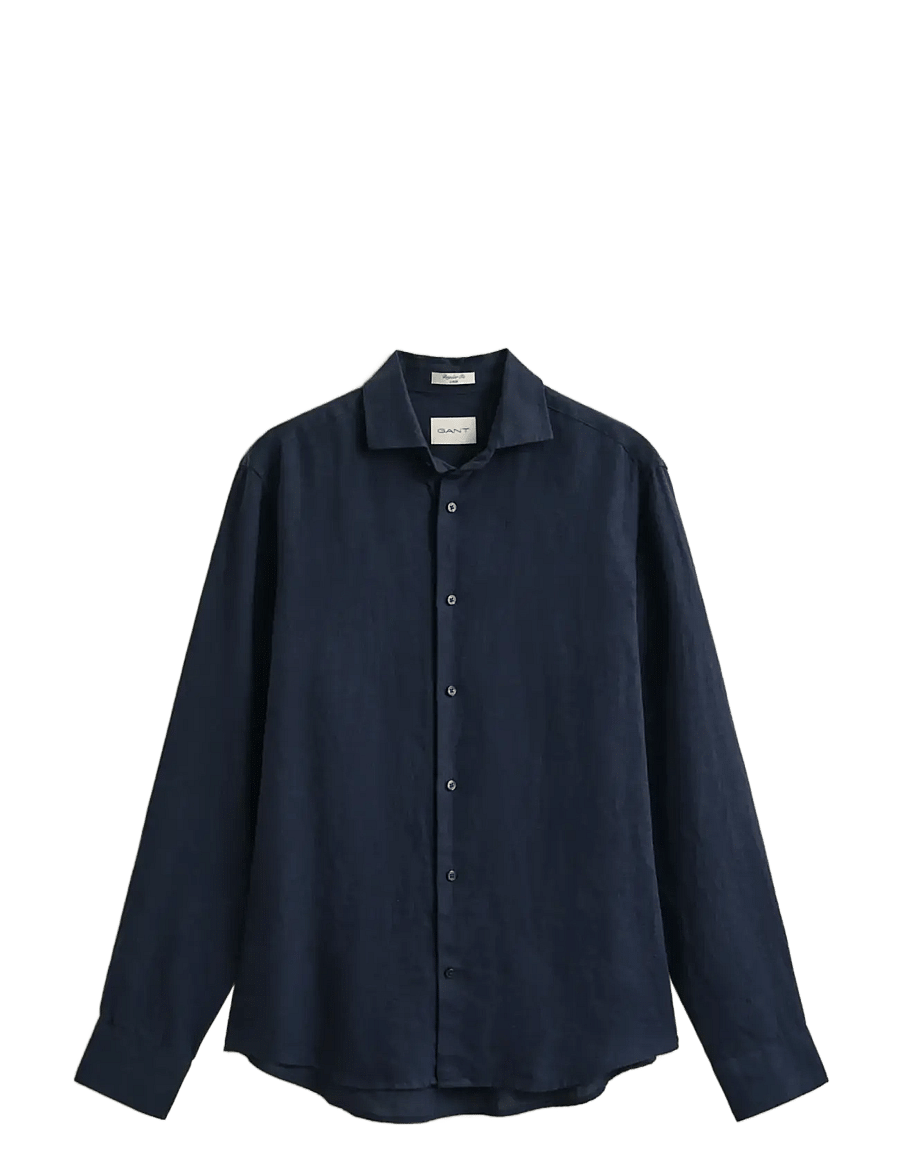 Gant - REG LINEN SHIRT - linneskjortor - evening blue - 1