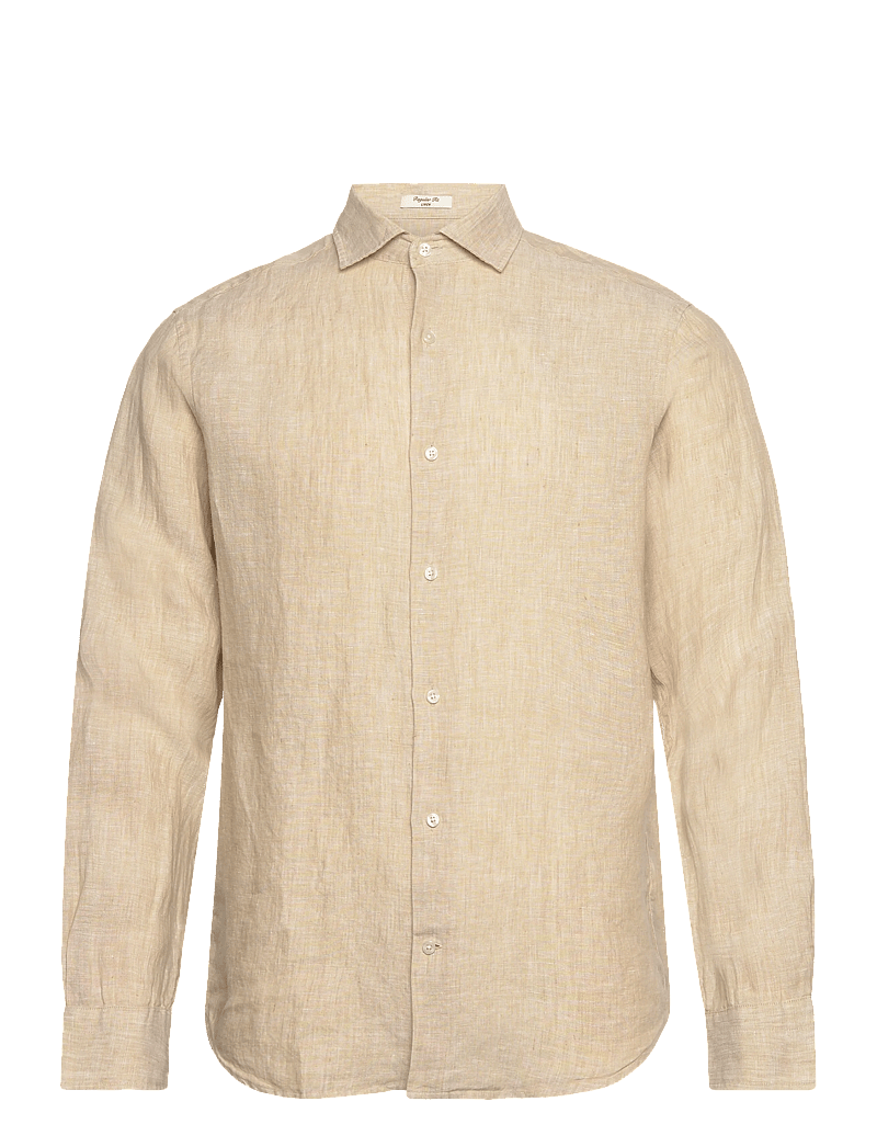 GANT - REG LINEN SHIRT - hørskjorter - oat beige - 1