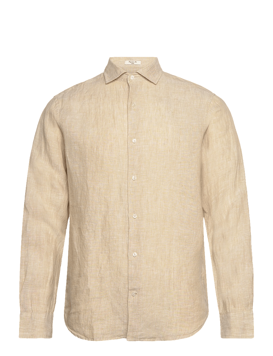 Gant - REG LINEN SHIRT - linneskjortor - oat beige - 1