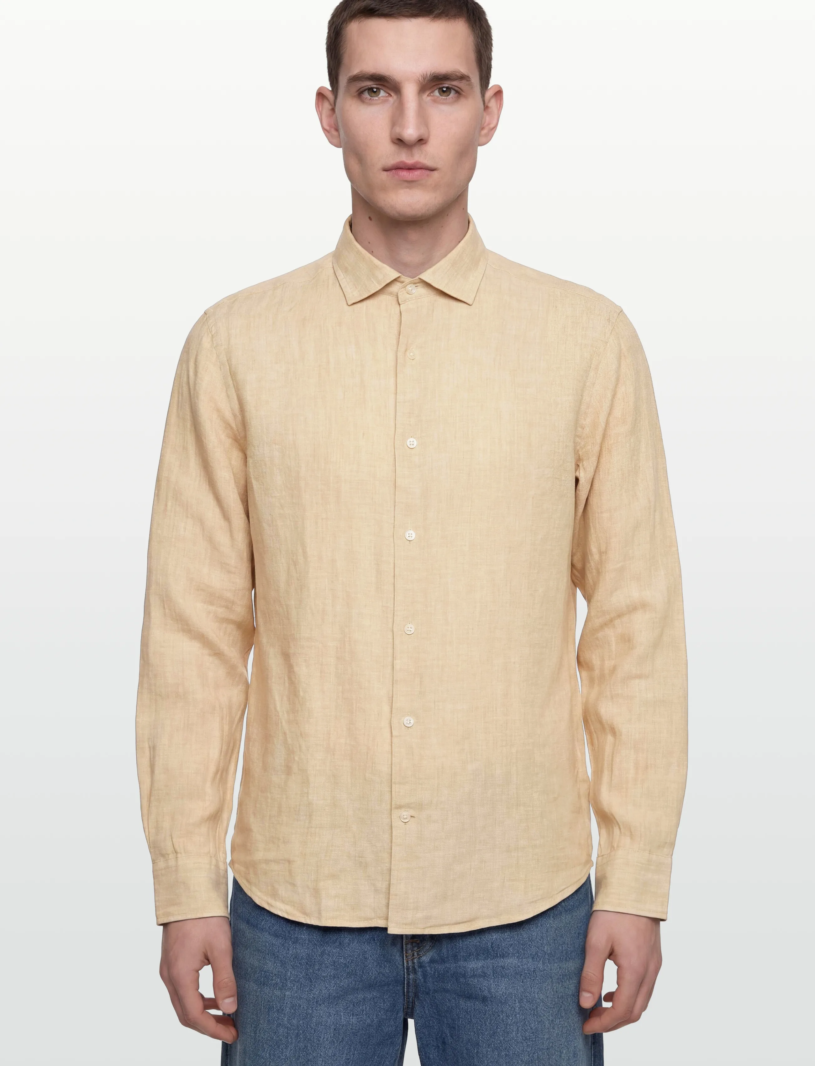 Gant - REG LINEN SHIRT - linen shirts - oat beige - 3