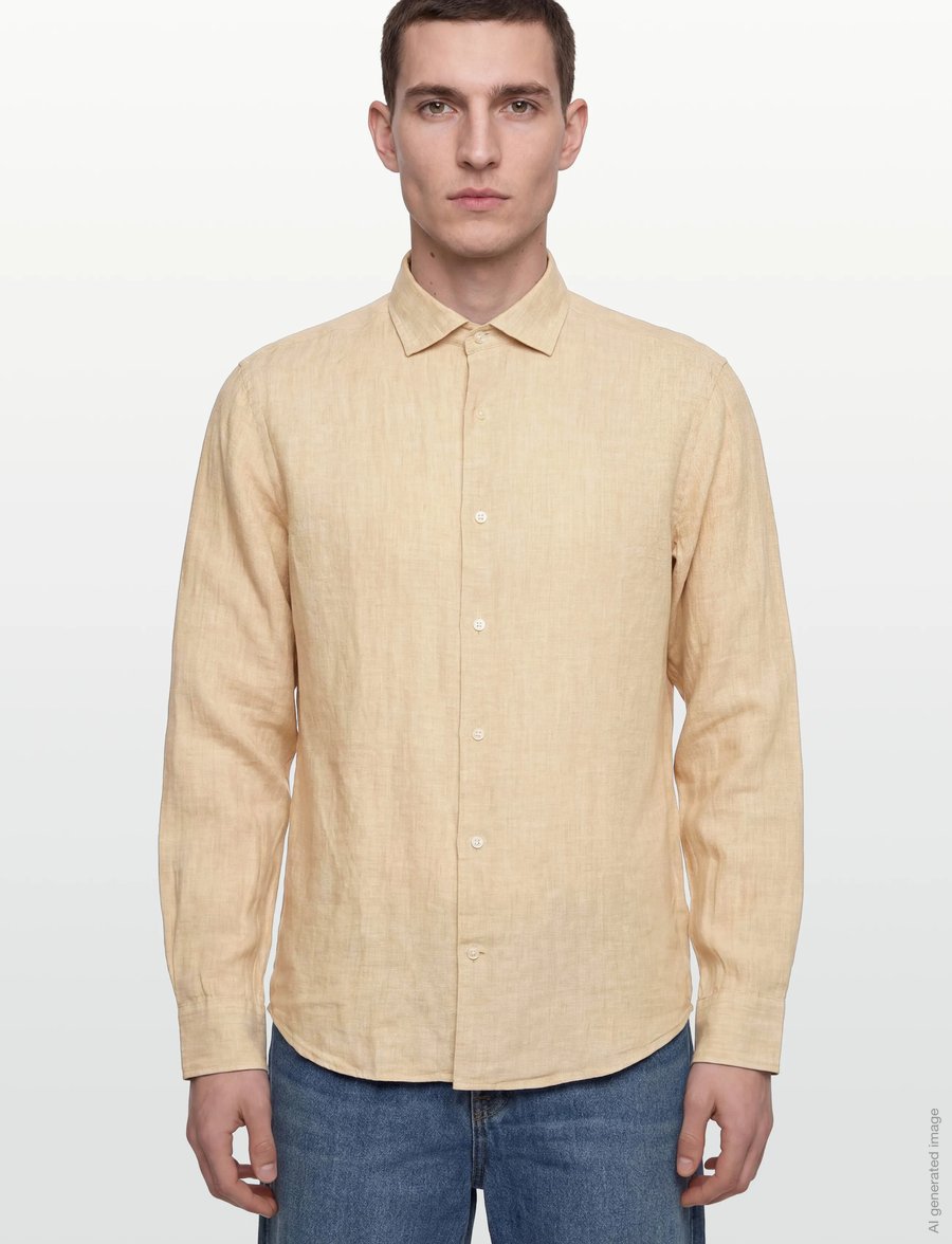 Gant - REG LINEN SHIRT - linneskjortor - oat beige - 3