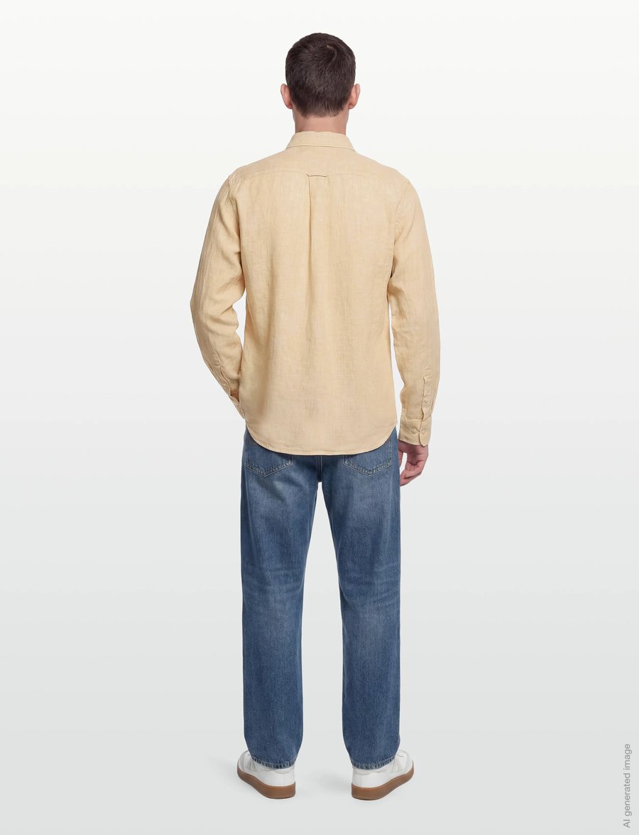 Gant - REG LINEN SHIRT - linneskjortor - oat beige - 4