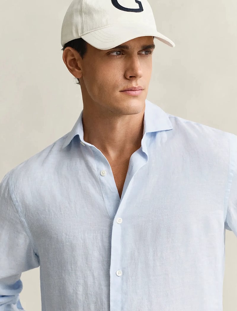 GANT - REG LINEN SHIRT - hørskjorter - sky blue - 3