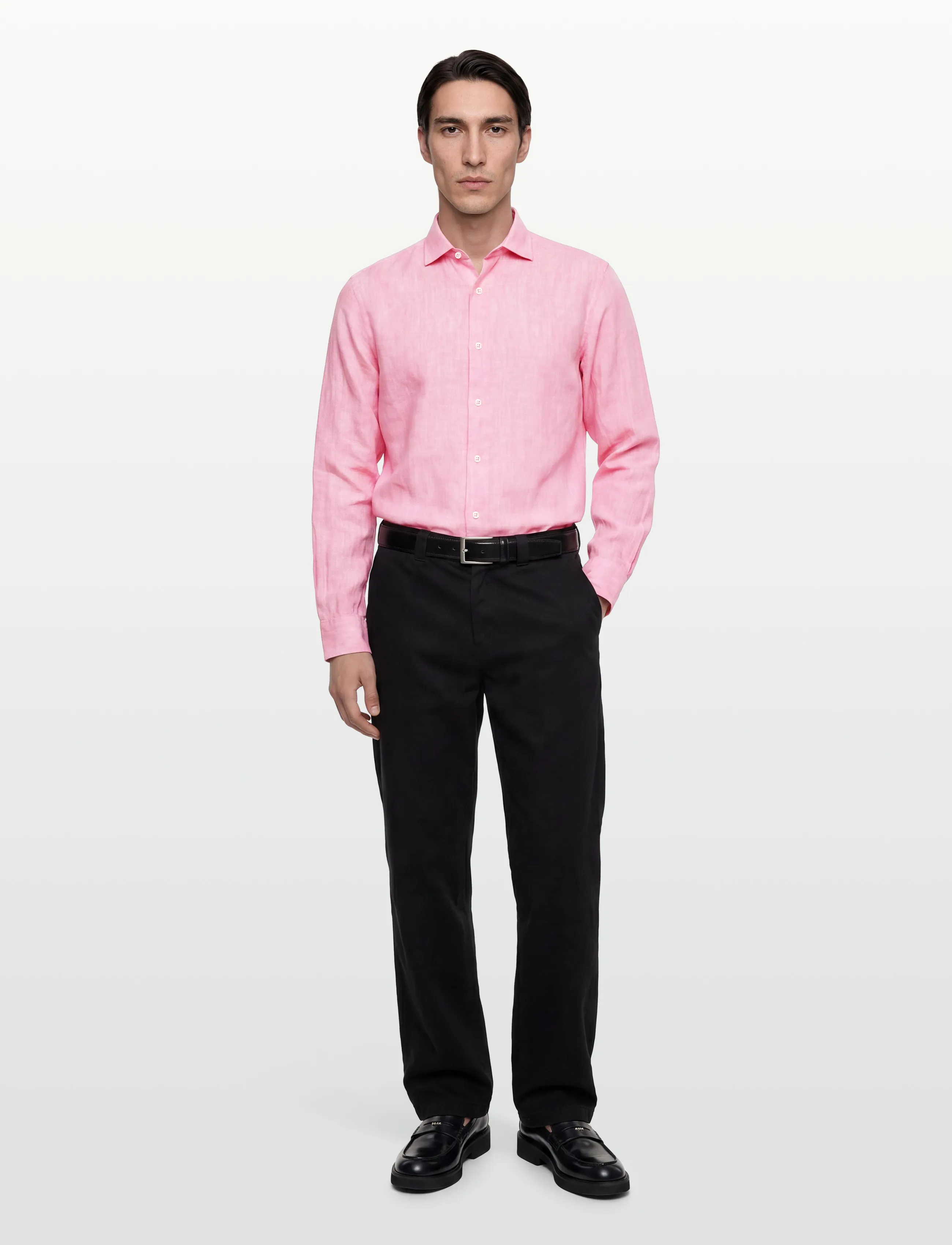 Gant Reg Linen Shirt, Mænd, Hørskjorte, Pink, Str: XXXL