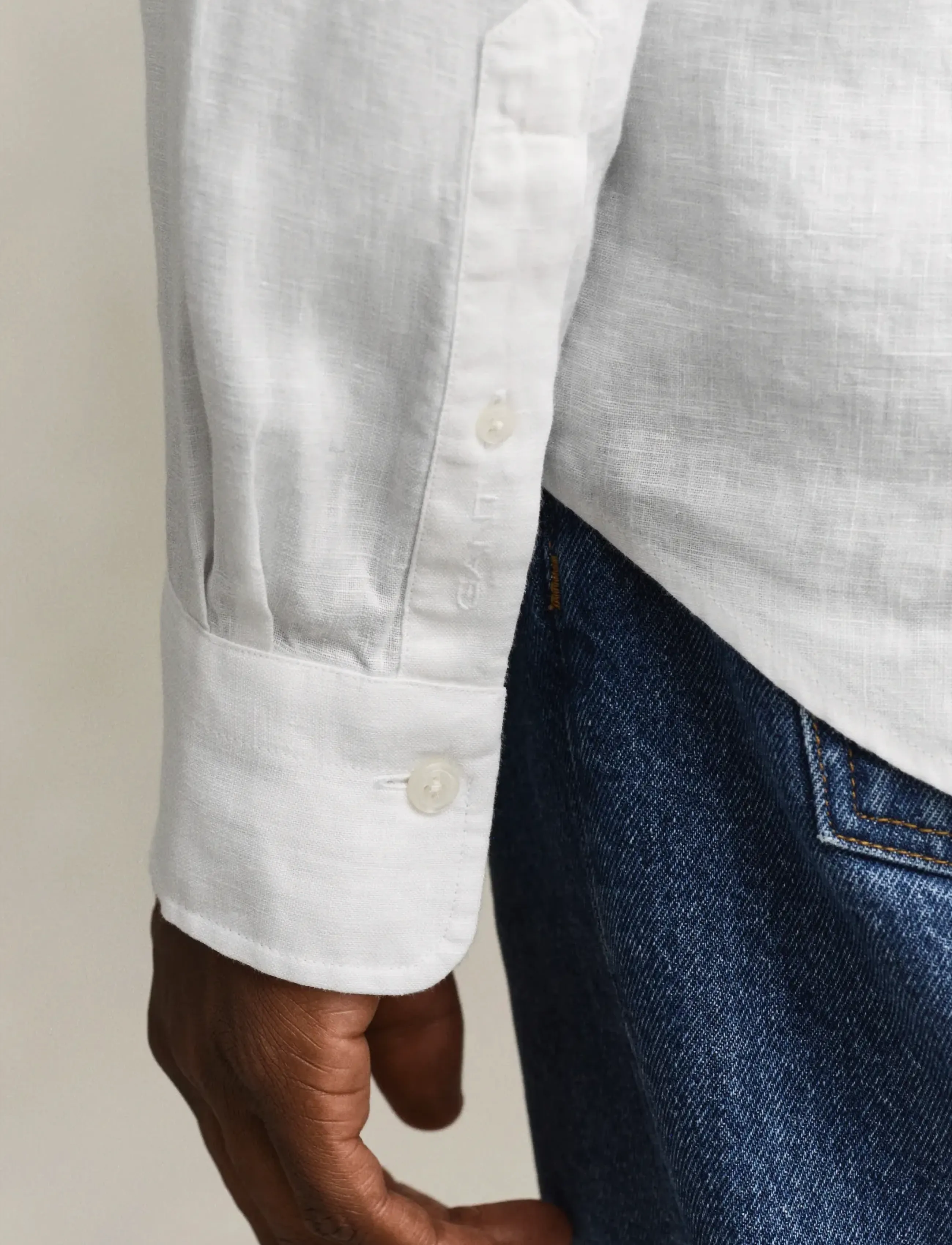 Gant - REG LINEN SHIRT - leinenhemden - white - 3