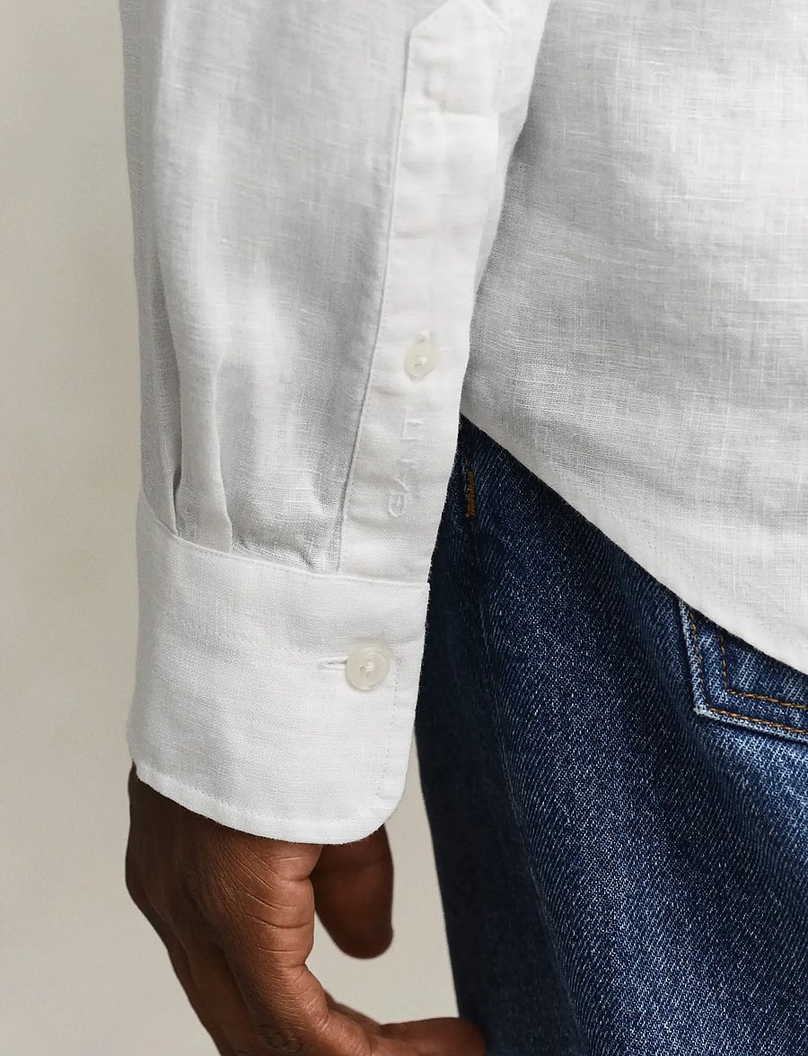 Gant - REG LINEN SHIRT - leinenhemden - white - 3