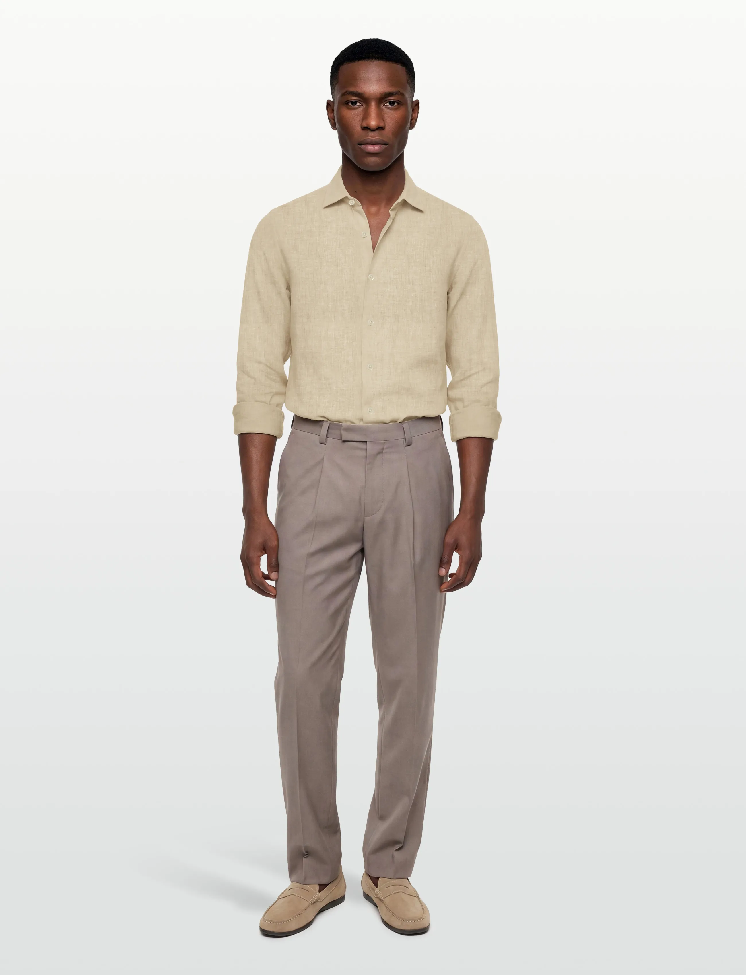 Gant SLIM LINEN SHIRT - Pakkumised - OAT BEIGE / beige