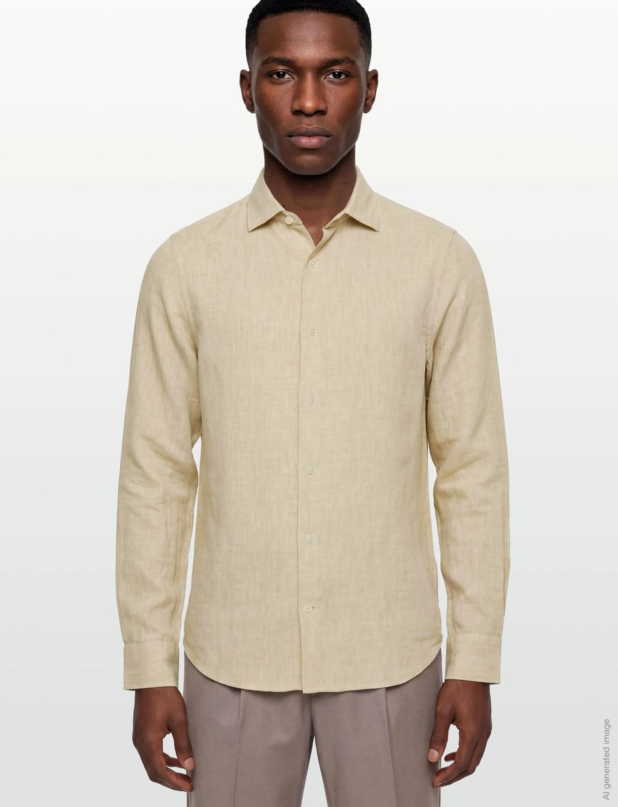 Gant - SLIM LINEN SHIRT - leinenhemden - oat beige - 3