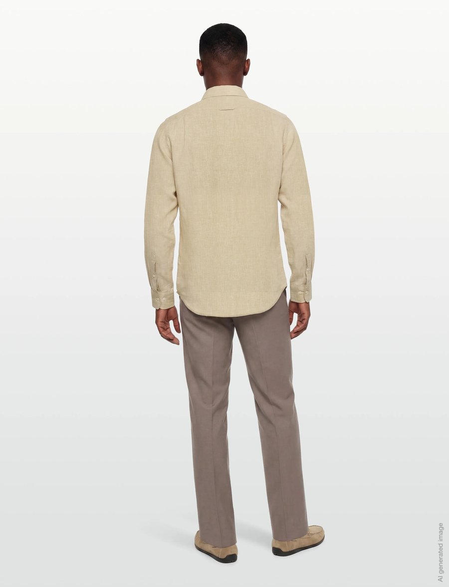 Gant - SLIM LINEN SHIRT - hørskjorter - oat beige - 4