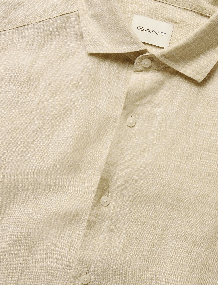 Gant - SLIM LINEN SHIRT - hørskjorter - oat beige - 5
