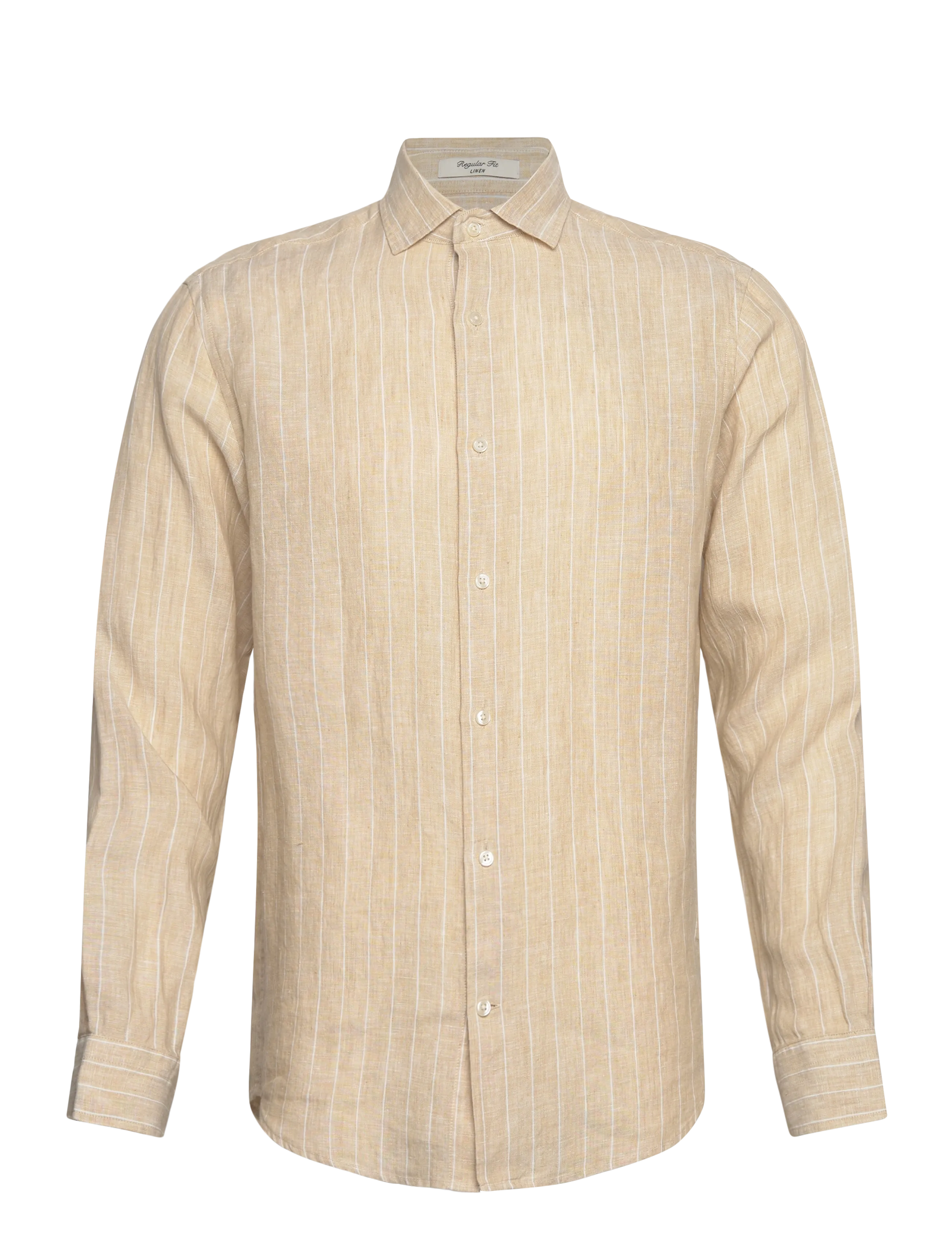 GANT REG LINEN STRIPE SHIRT - Hemden - OAT BEIGE / beige