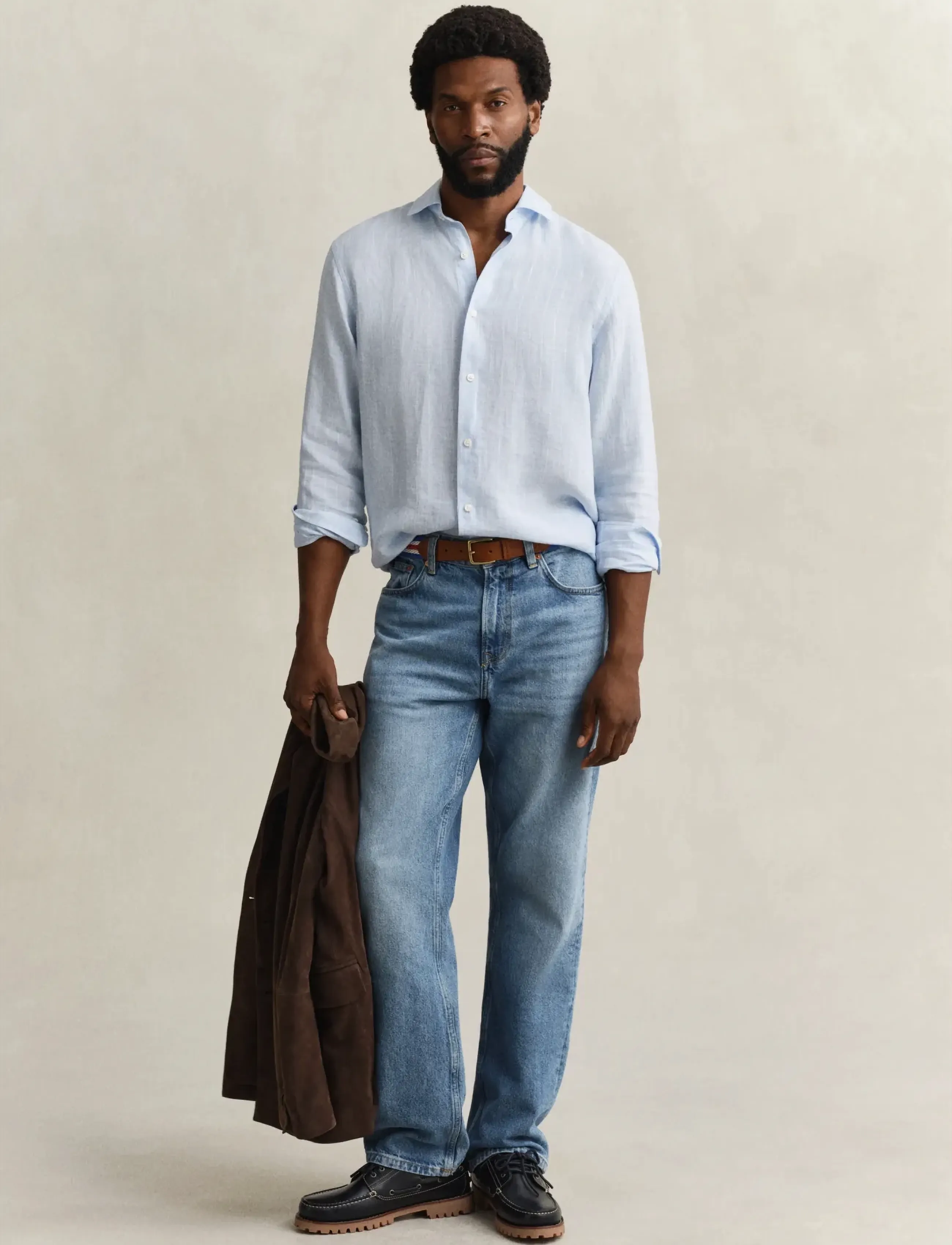 Gant - REG LINEN STRIPE SHIRT - stribede skjorter - sky blue - 4