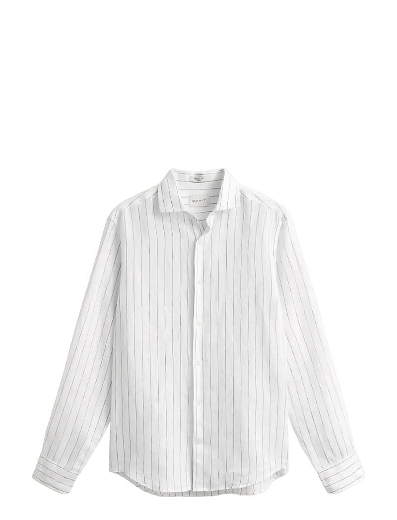 GANT - REG LINEN STRIPE SHIRT - striped shirts - white - 1
