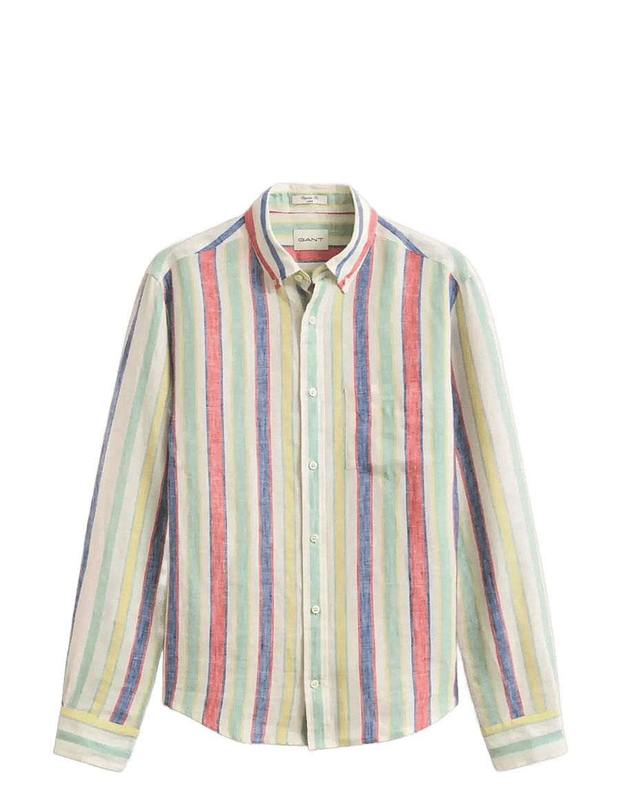 Gant - REG MULTISTRIPE LINEN SHIRT - gestreifte hemden - multicolor - 1