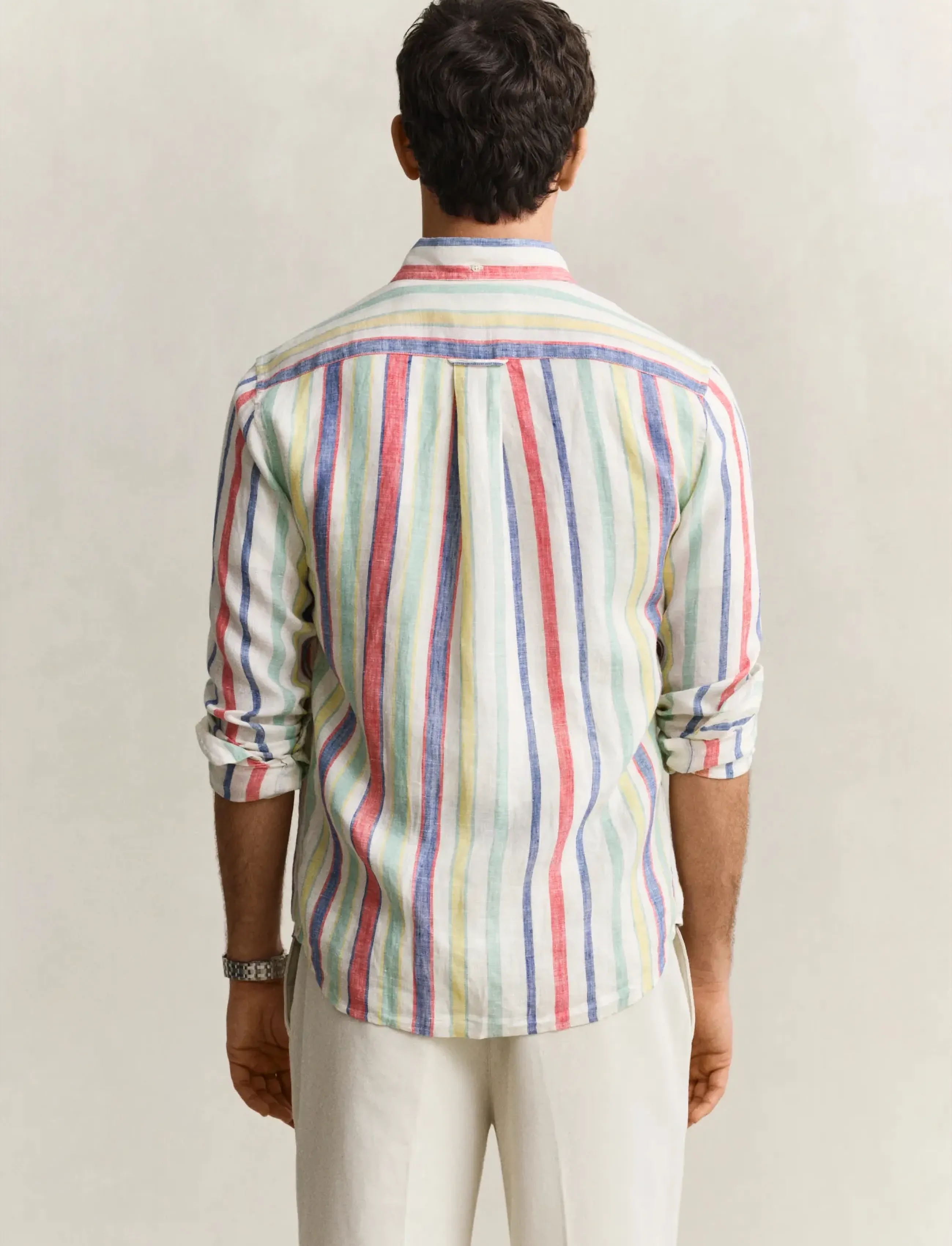 Gant - REG MULTISTRIPE LINEN SHIRT - stribede skjorter - multicolor - 2