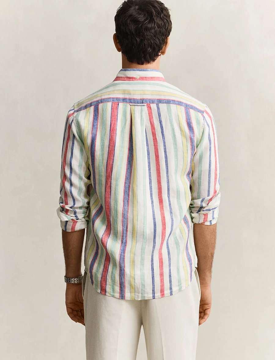 Gant - REG MULTISTRIPE LINEN SHIRT - gestreifte hemden - multicolor - 2