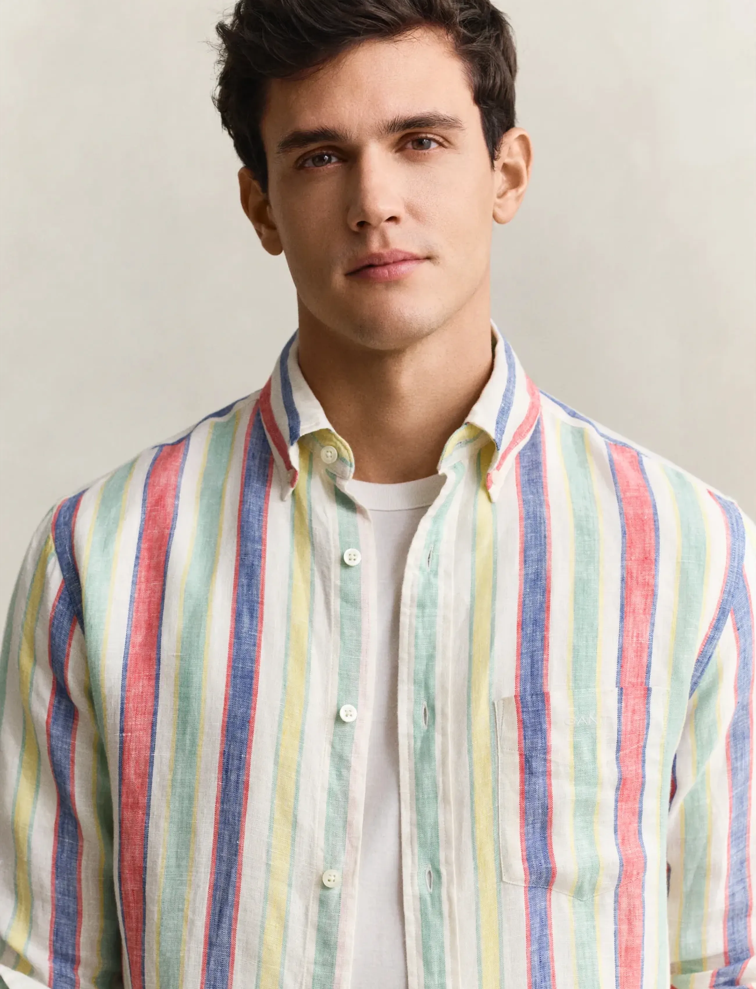 Gant - REG MULTISTRIPE LINEN SHIRT - stribede skjorter - multicolor - 3