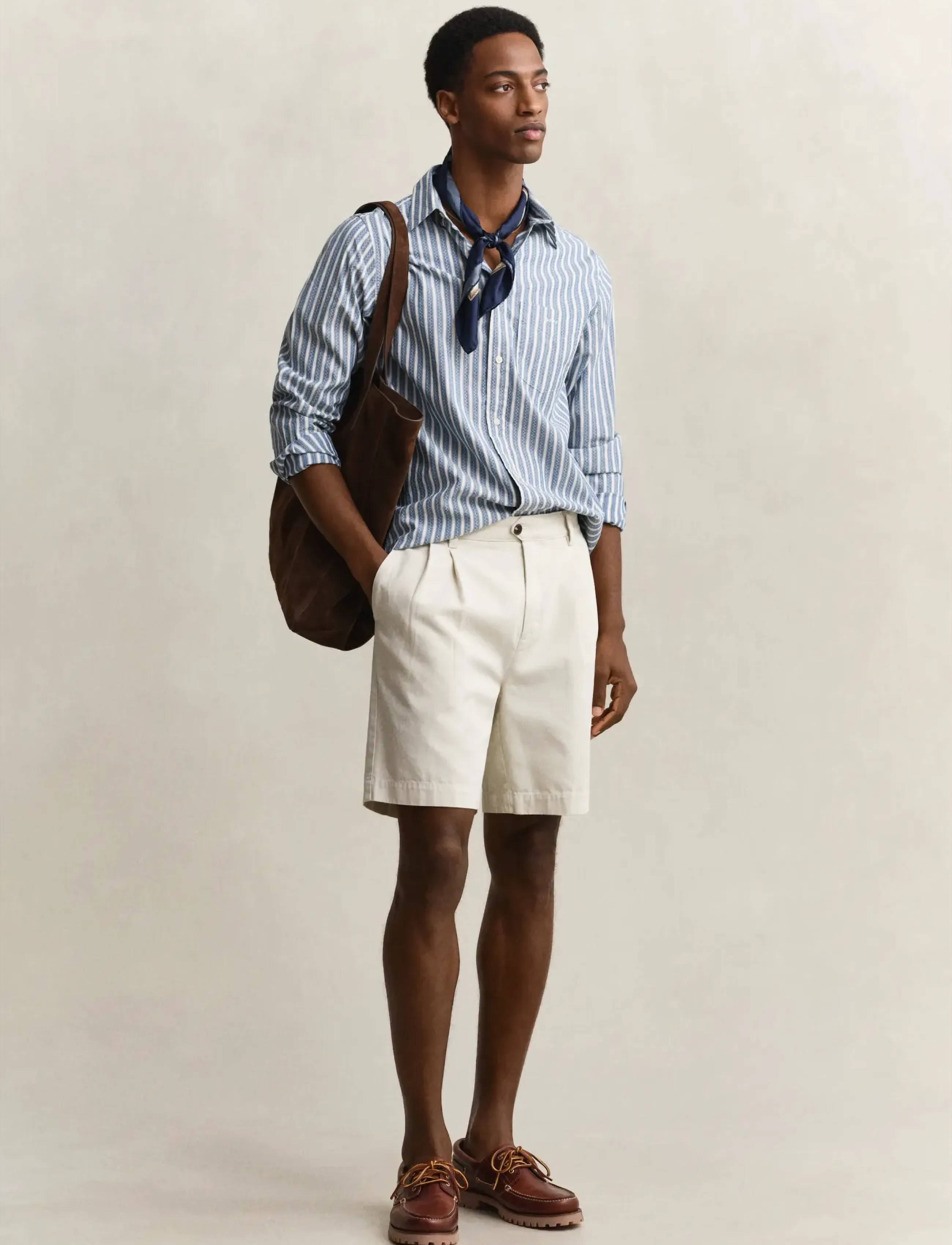 Gant - REG DOBBY STRIPE SHIRT - striped shirts - faded denim - 4