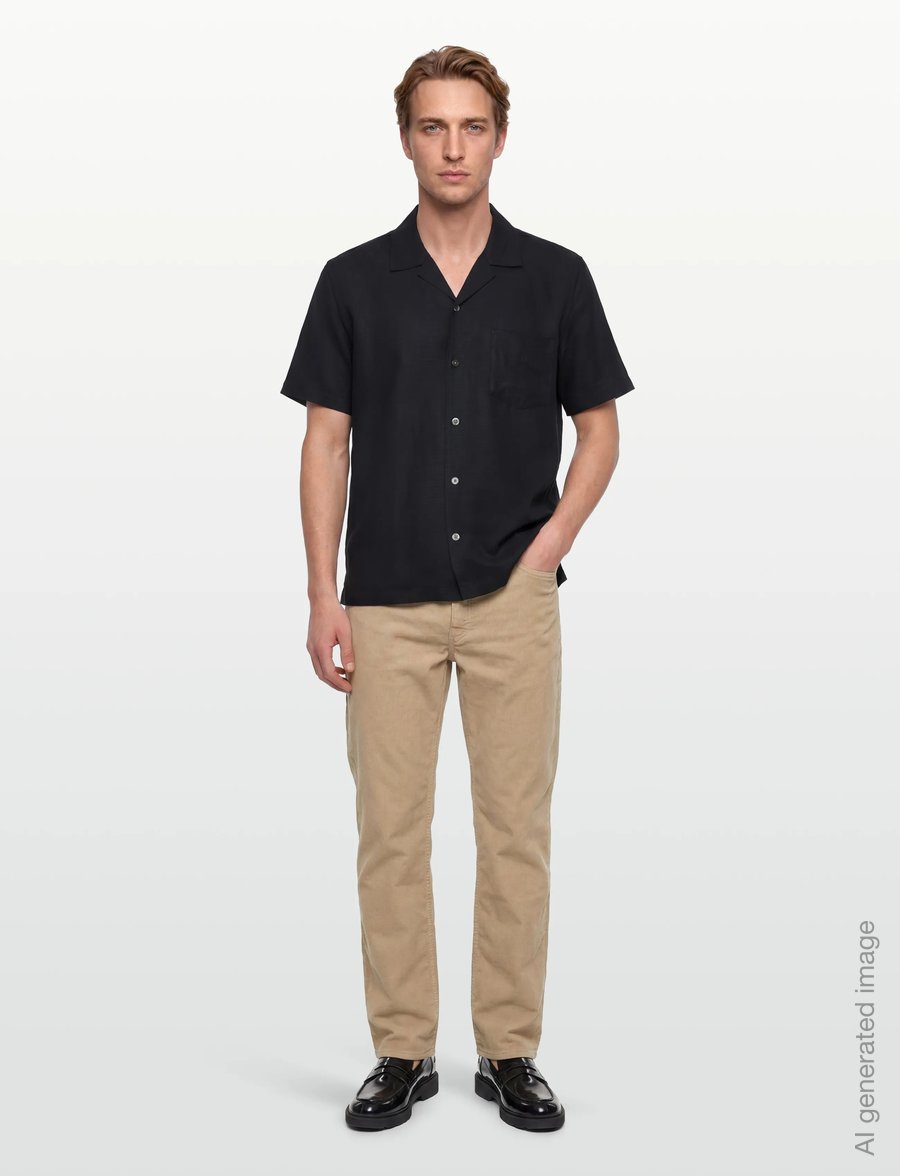 Gant - REG LYOCELL CAMP COLLAR - kurzarmhemden - evening blue - 0
