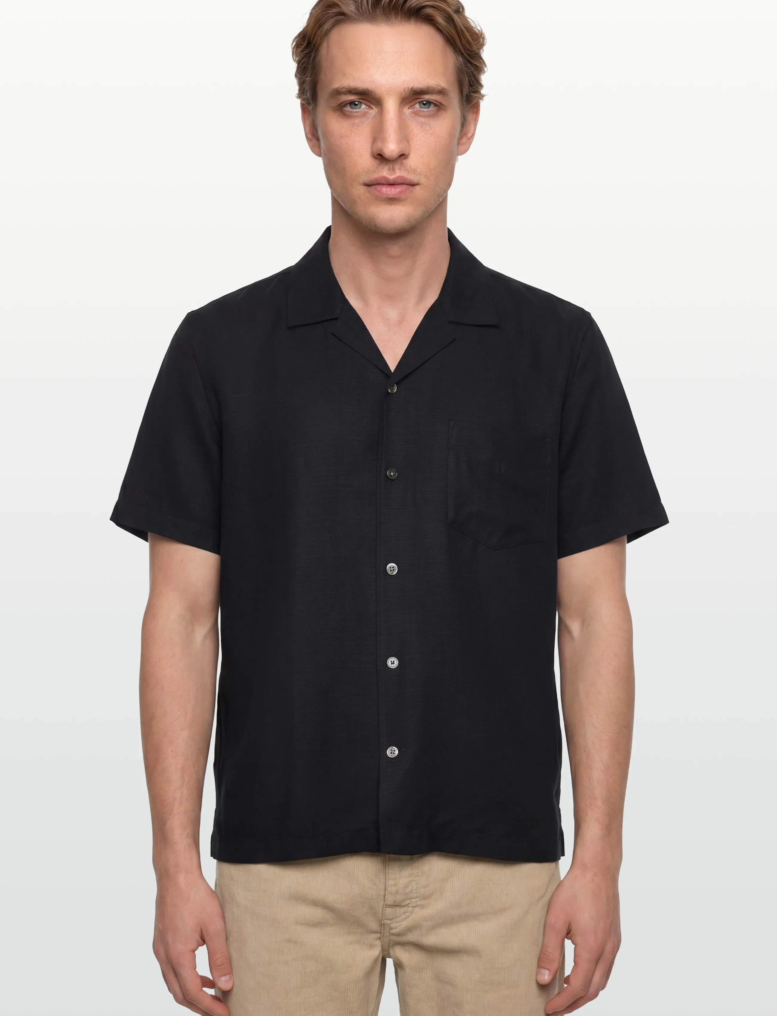 Gant - REG LYOCELL CAMP COLLAR - kortærmede skjorter - evening blue - 3