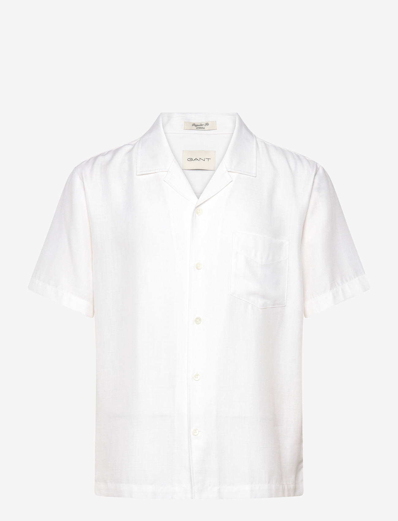 GANT - REG LYOCELL CAMP COLLAR - lühikeste varrukatega särgid - white - 1