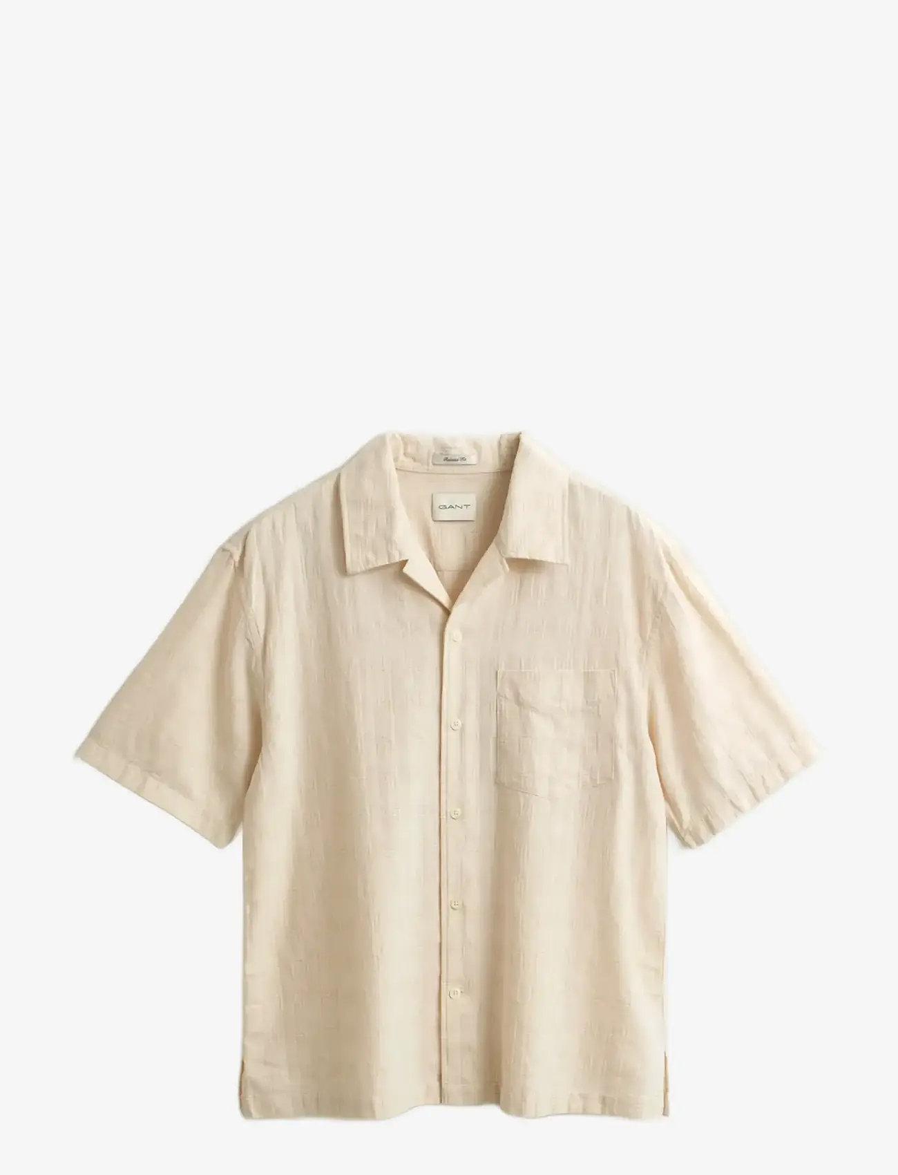 Gant - REL TEXTURE CHECK SHIRT - kortærmede skjorter - creamed white - 1