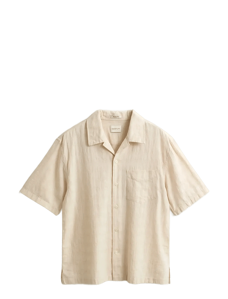 Gant - REL TEXTURE CHECK SHIRT - kortærmede skjorter - creamed white - 1