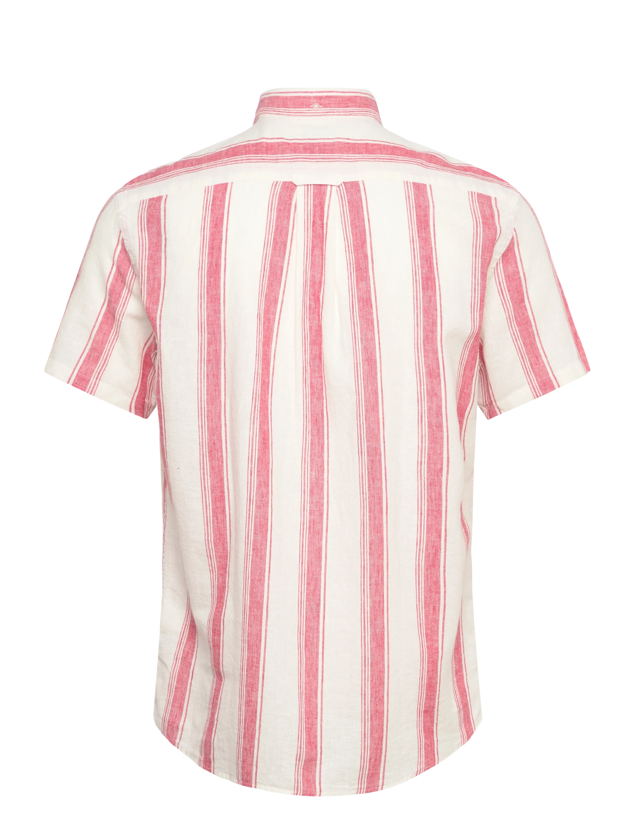 Gant - REG COTTON LINEN STRIPE SS SHIRT - chemises à manches courtes - rose red - 2