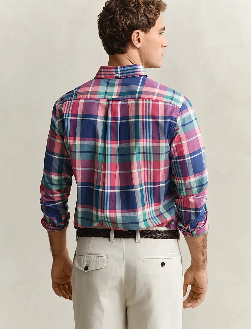 GANT - REG INDIAN MADRAS CHECK SHIRT - rutiga skjortor - rose red - 2