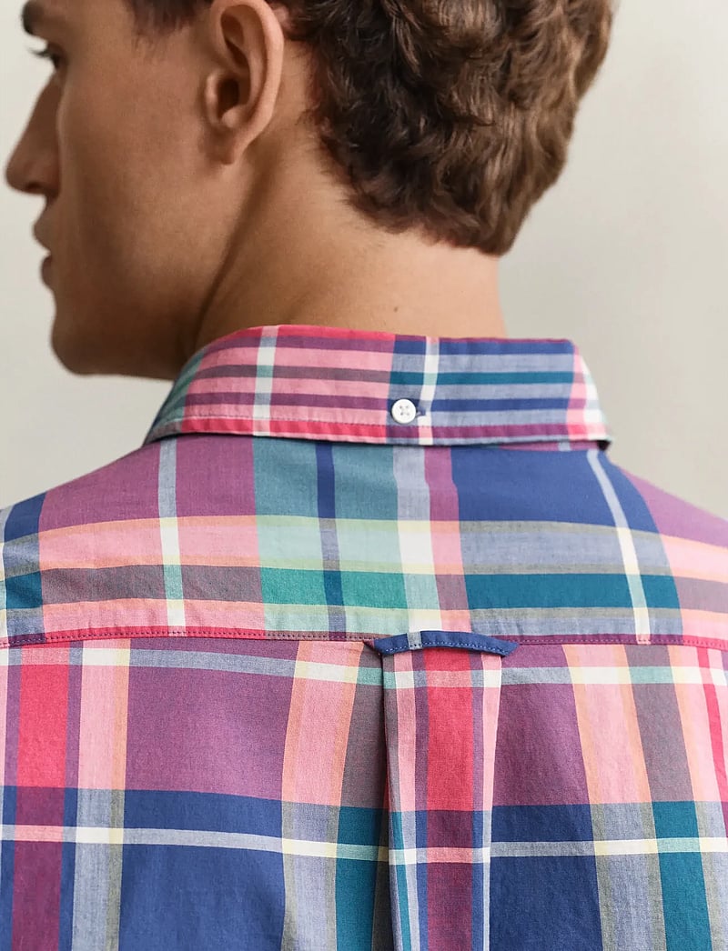 GANT - REG INDIAN MADRAS CHECK SHIRT - rutiga skjortor - rose red - 3