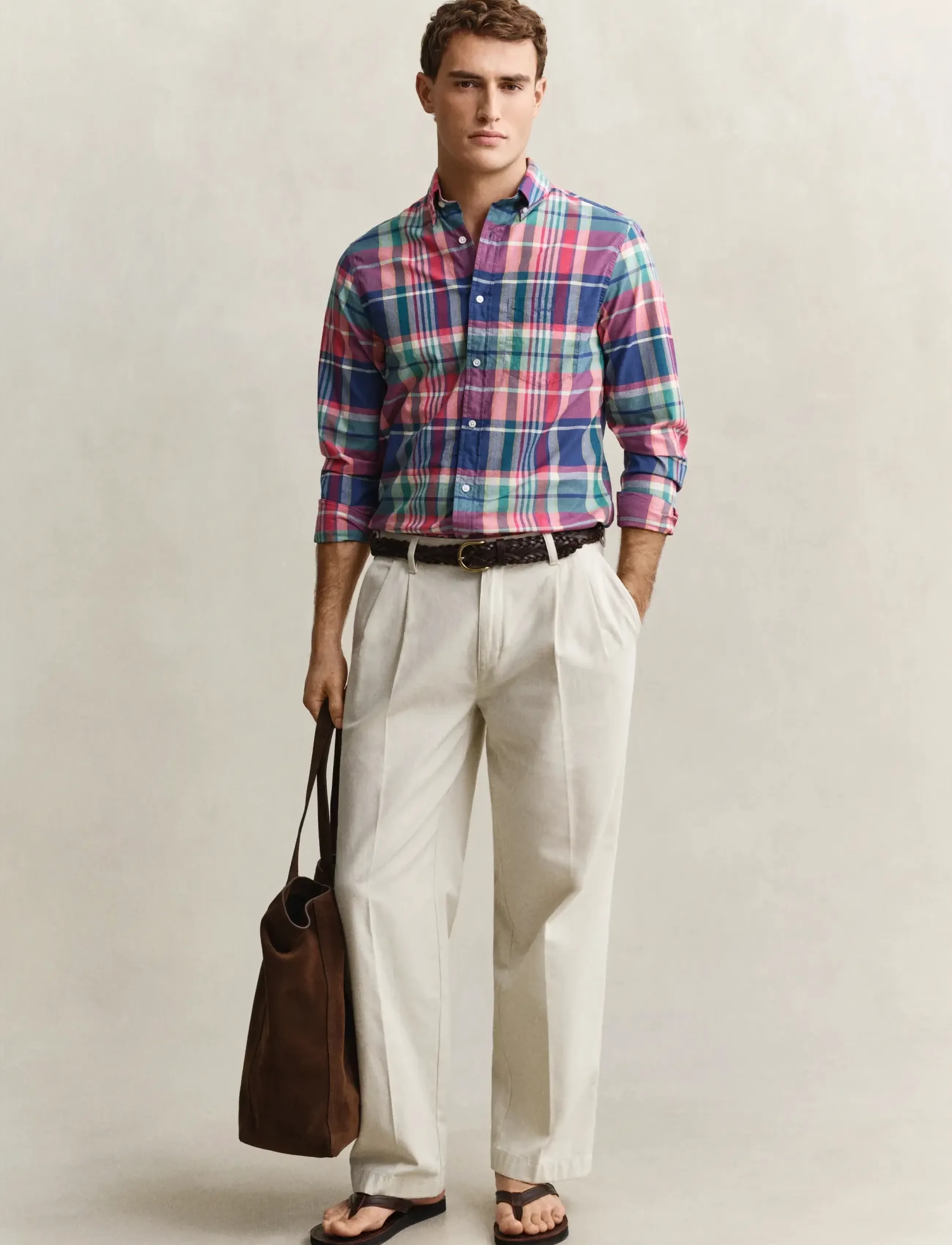 Gant - REG INDIAN MADRAS CHECK SHIRT - köflóttar skyrtur - rose red - 4