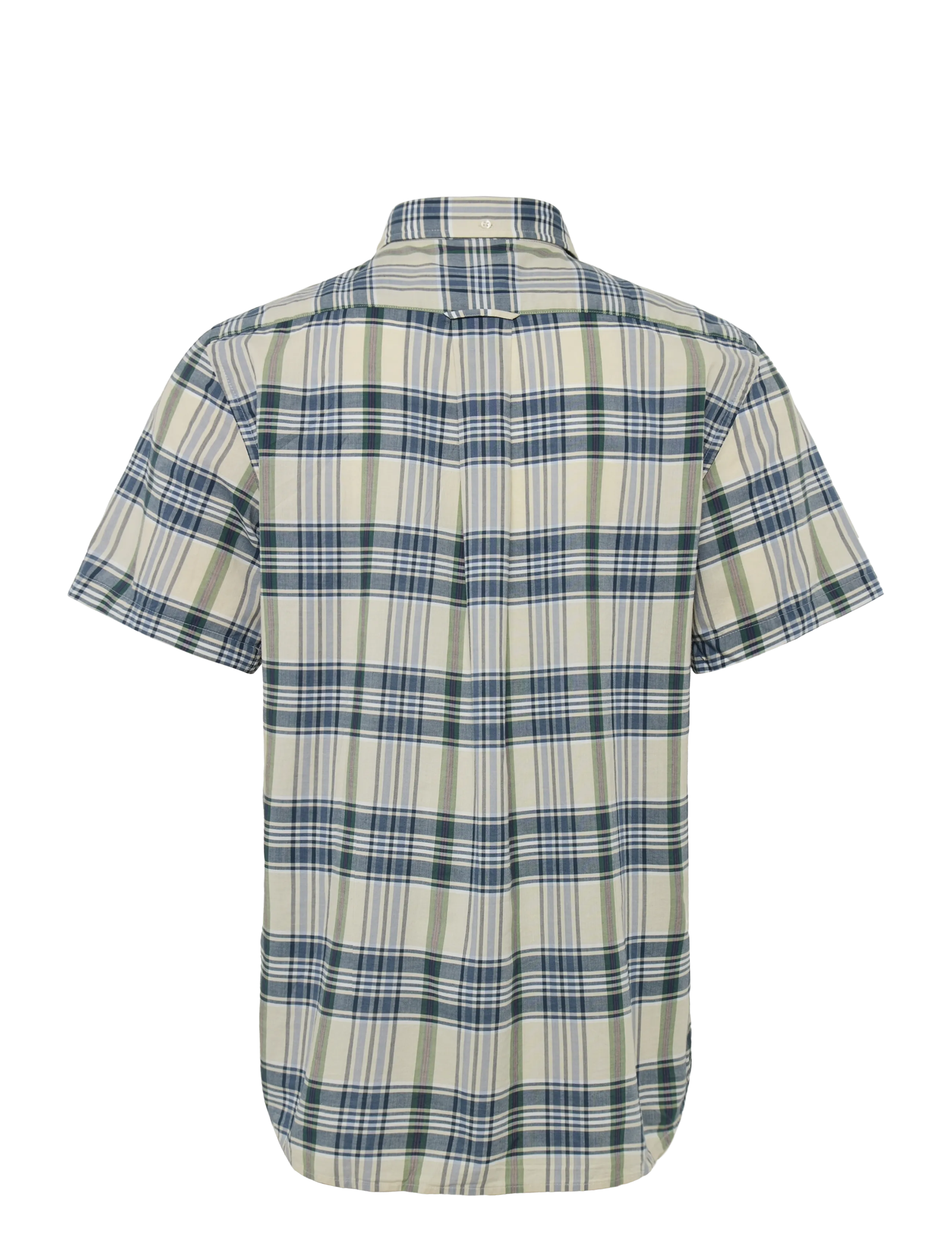 Gant - REG INDIAN MADRAS CHECK SS SHIRT - kortærmede skjorter - faded denim - 2